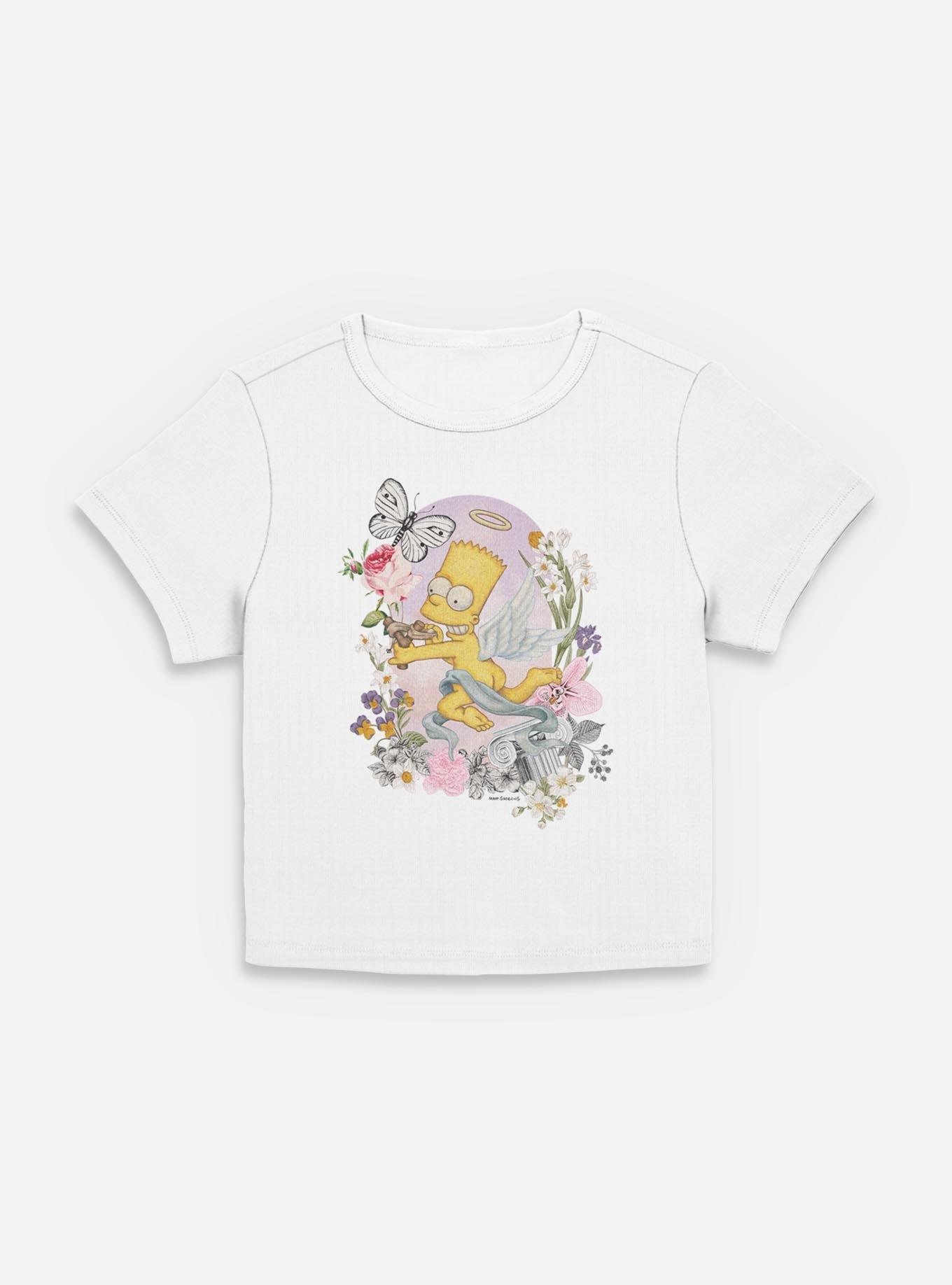 The Simpsons Cherub Bart Floral Women Baby T-Shirt, , hi-res