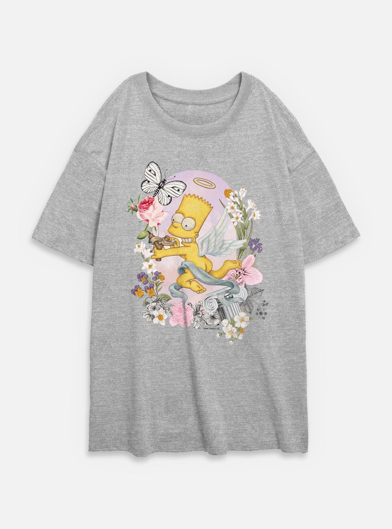 The Simpsons Cherub Bart Floral Womens Oversized T-Shirt, , hi-res