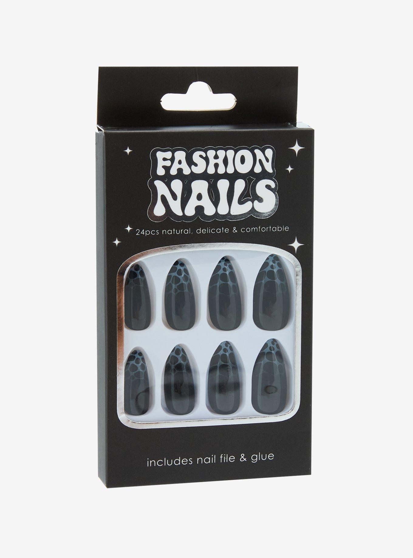 Black & White Bubble Ombre Press-On Nail Set, , hi-res
