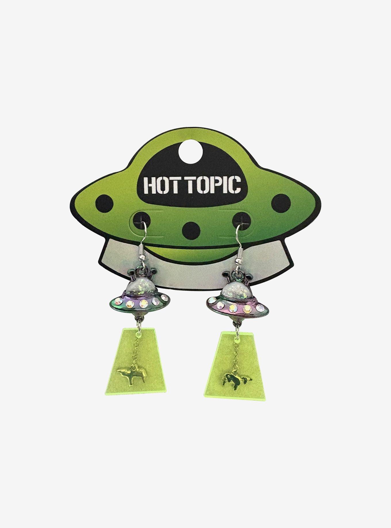 Alien Spaceship Abduction Drop Earrings, , hi-res
