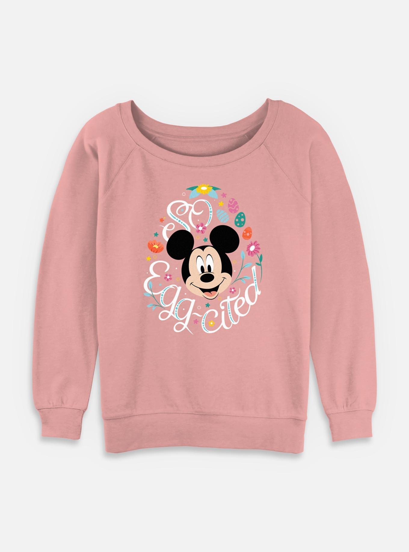 Disney Mickey Mouse Eggcited Womens Slouchy Sweatshirt, , hi-res