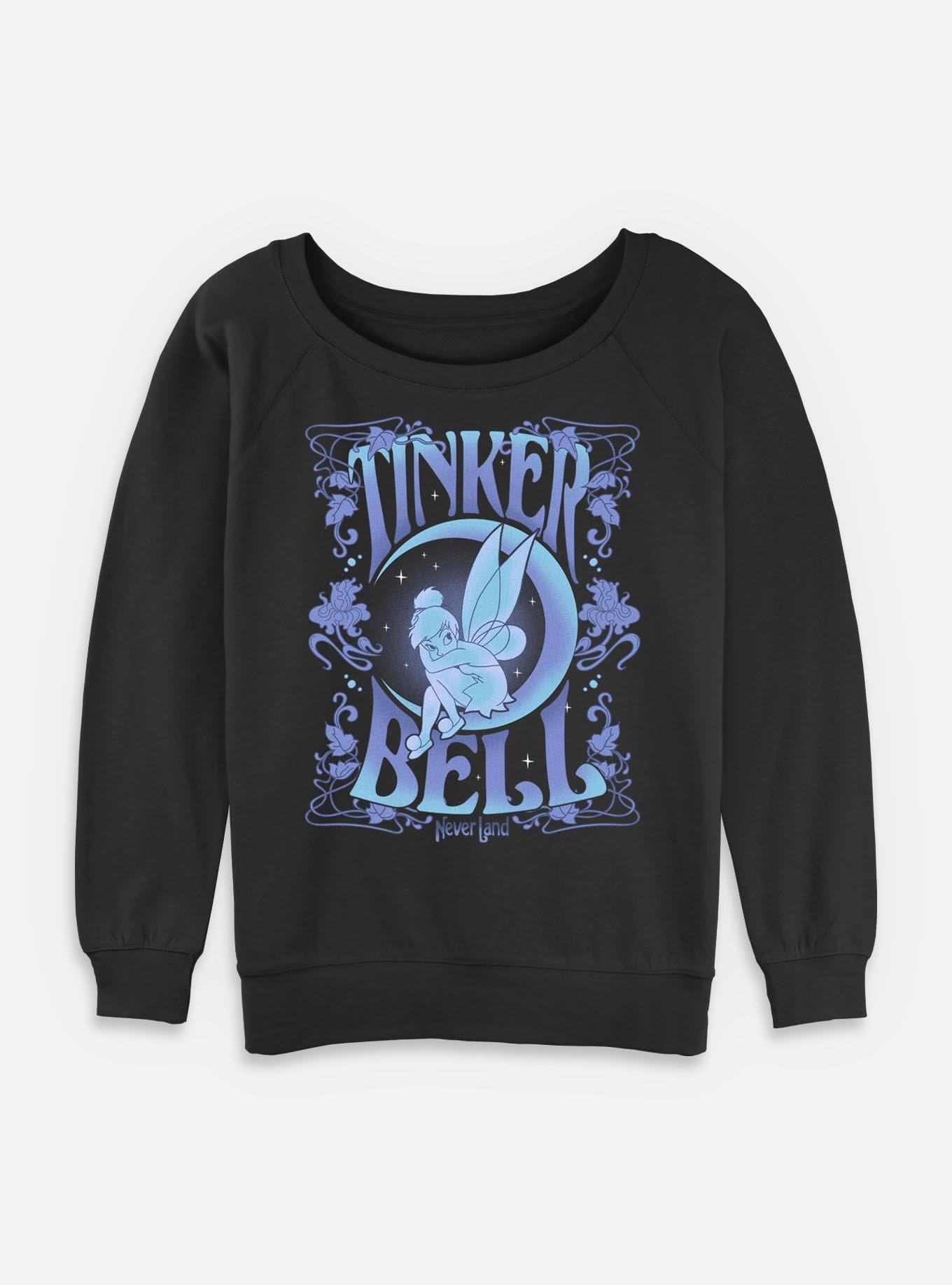 Disney Tinker Bell Tinker Bell Moon Floral Womens Slouchy Sweatshirt, , hi-res