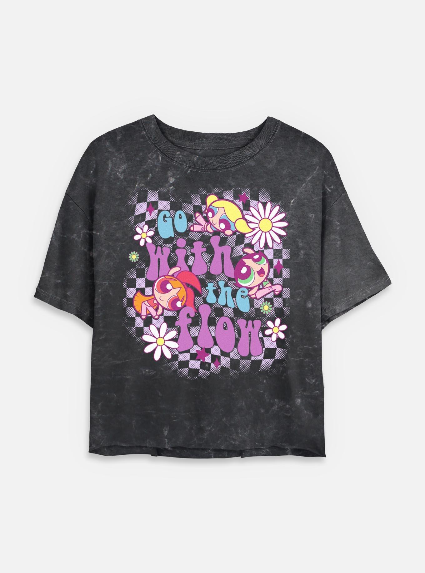 The Powerpuff Girls Bubbles With Bubbles Girls Cami Go With The Flow Mineral Wash Womens Crop T-Shirt, , hi-res
