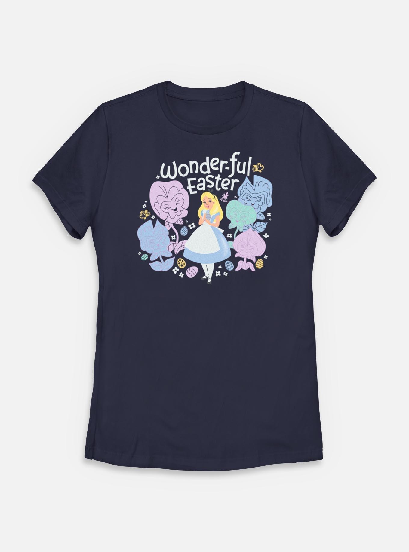 Disney Alice in Wonderland Cheshire Cat's Way Girls T-Shirt Wonderful Easter Womens T-Shirt, NAVY, hi-res