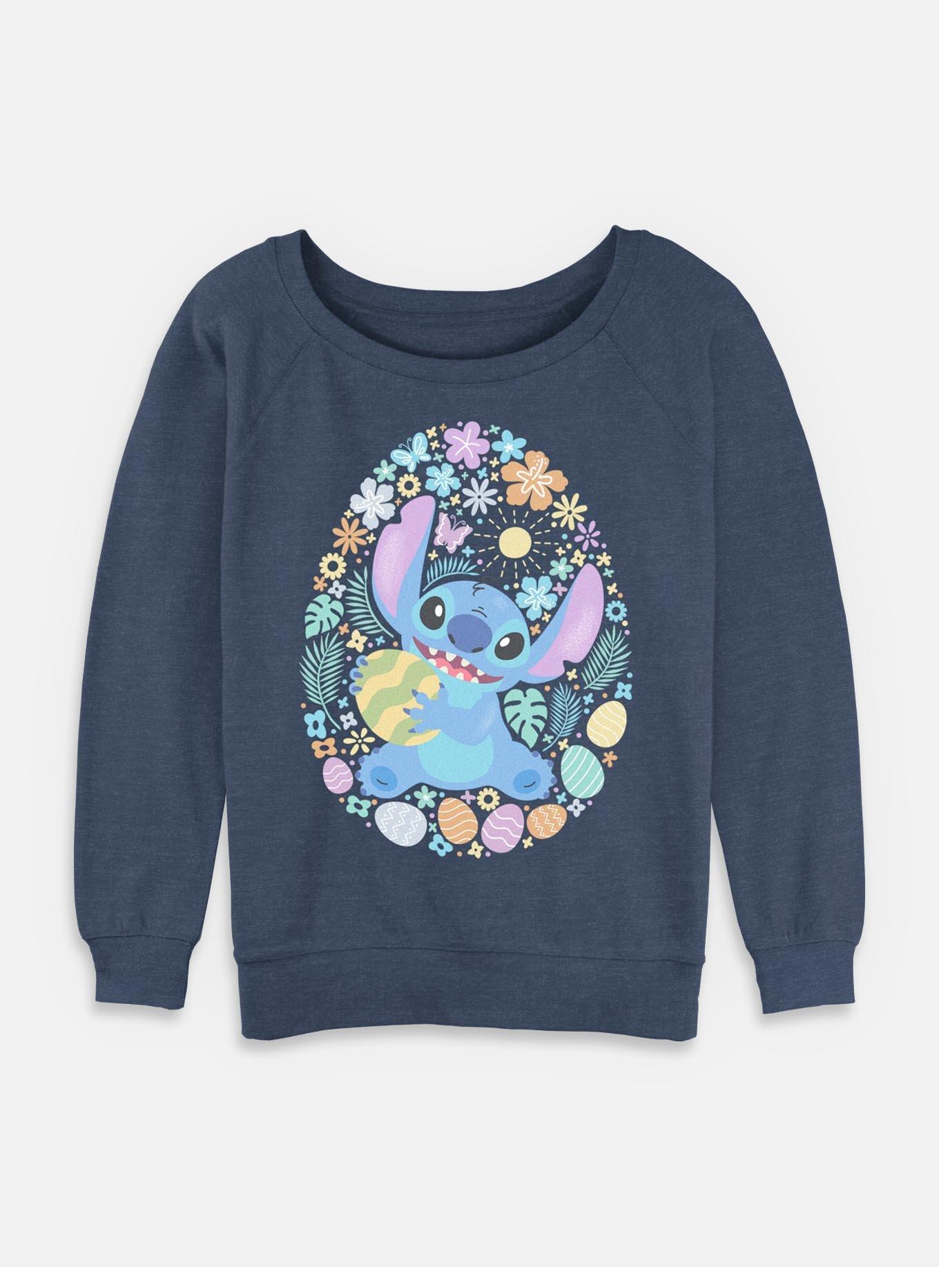 Disney Lilo & Stitch Stitch Easter Egg Hunt Womens Slouchy Sweatshirt, , hi-res