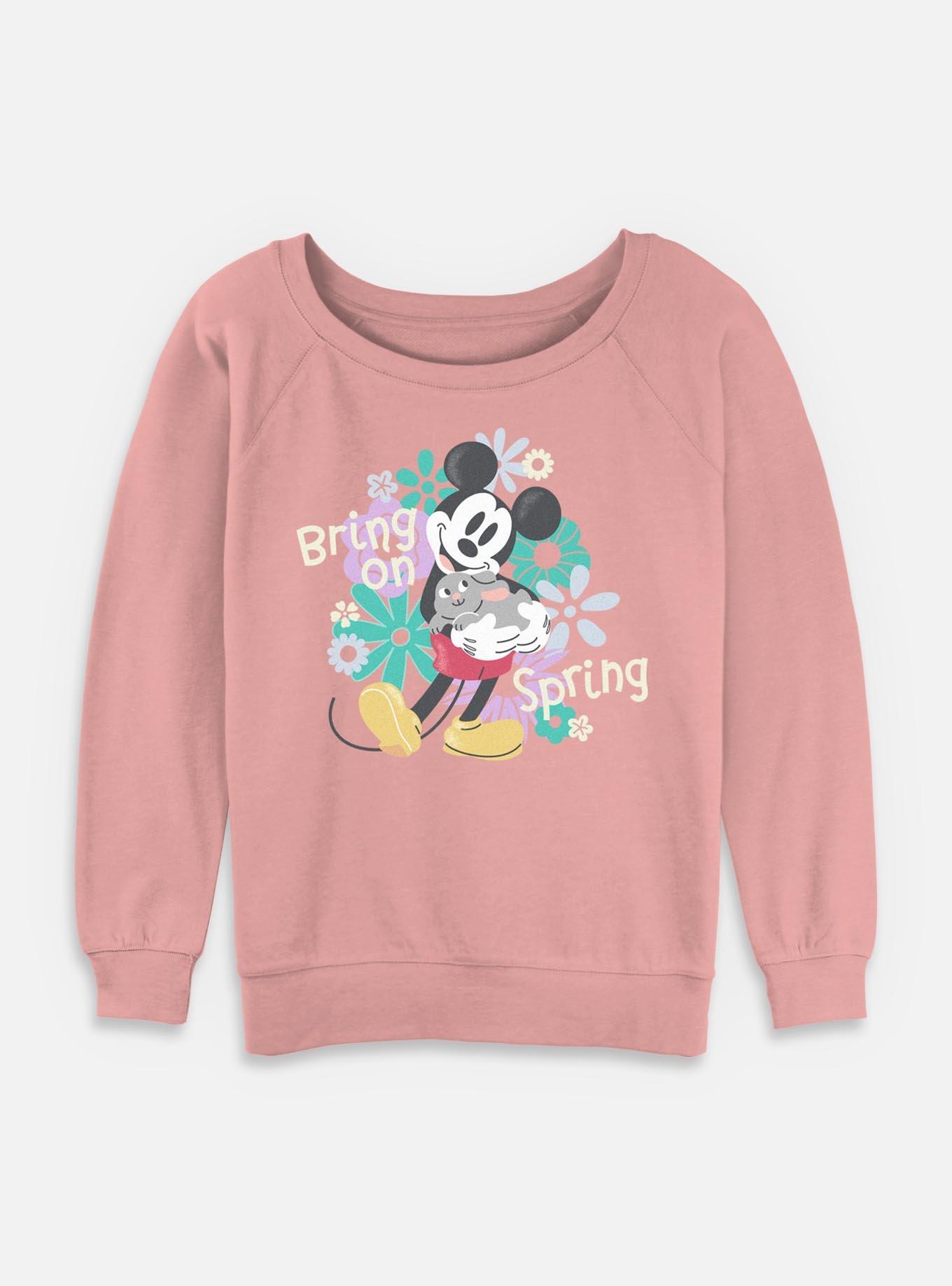 Disney Mickey Mouse Bring On Spring Womens Slouchy Sweatshirt, , hi-res