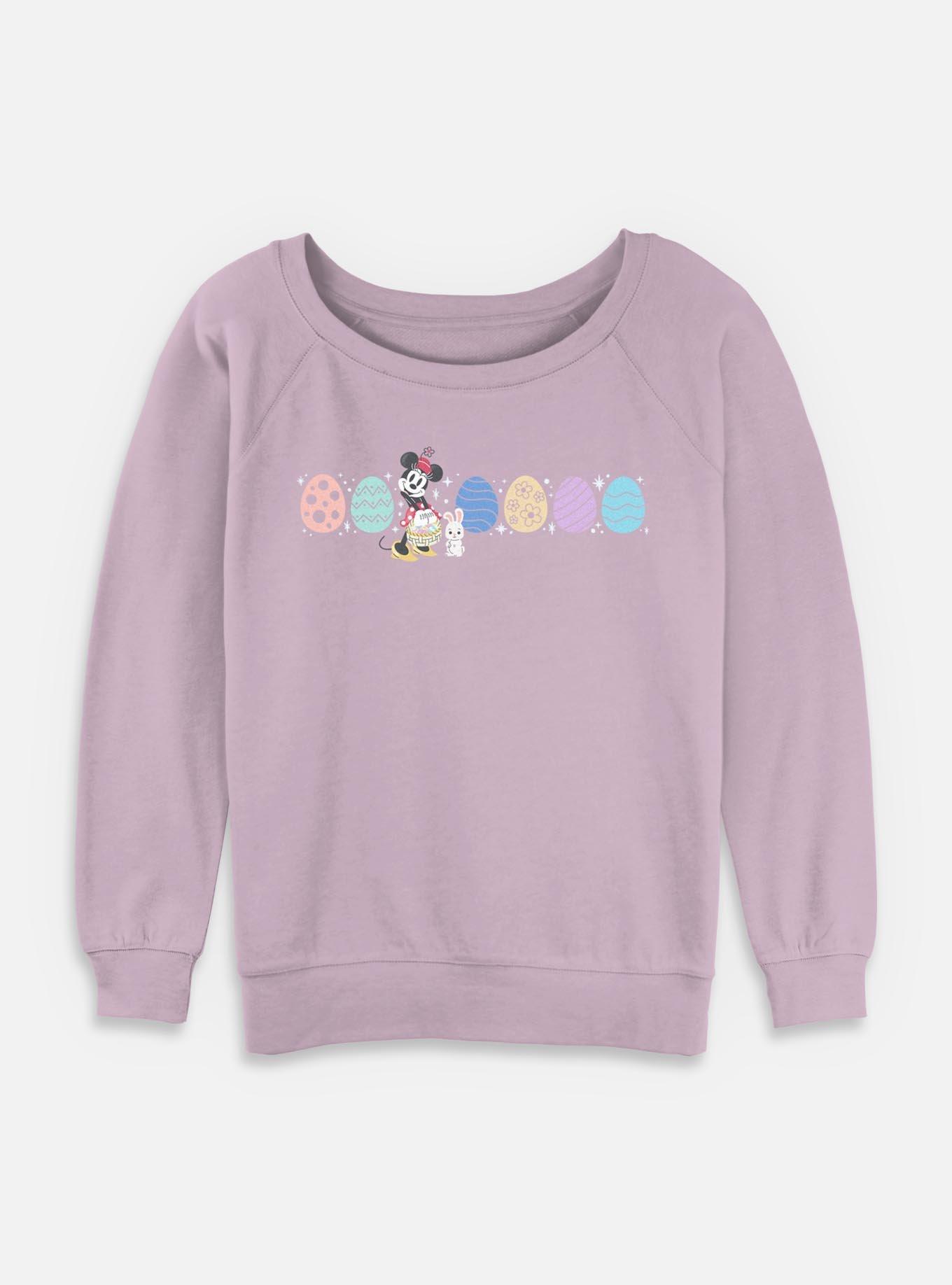 Disney Minnie Mouse Easter Egg Lineup Womens Slouchy Sweatshirt, LAVENDER, hi-res