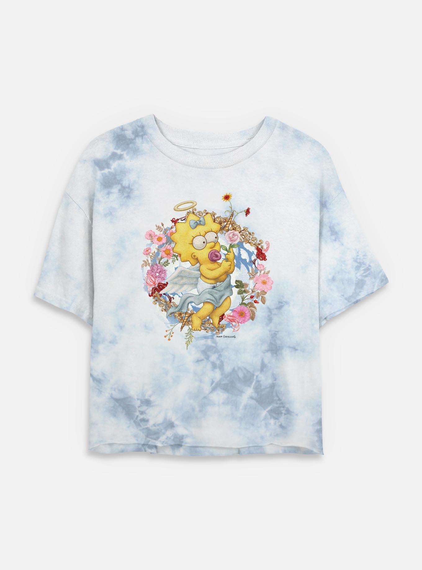 The Simpsons Cherub Maggie Floral Tie Dye Crop Womens T-Shirt, , hi-res