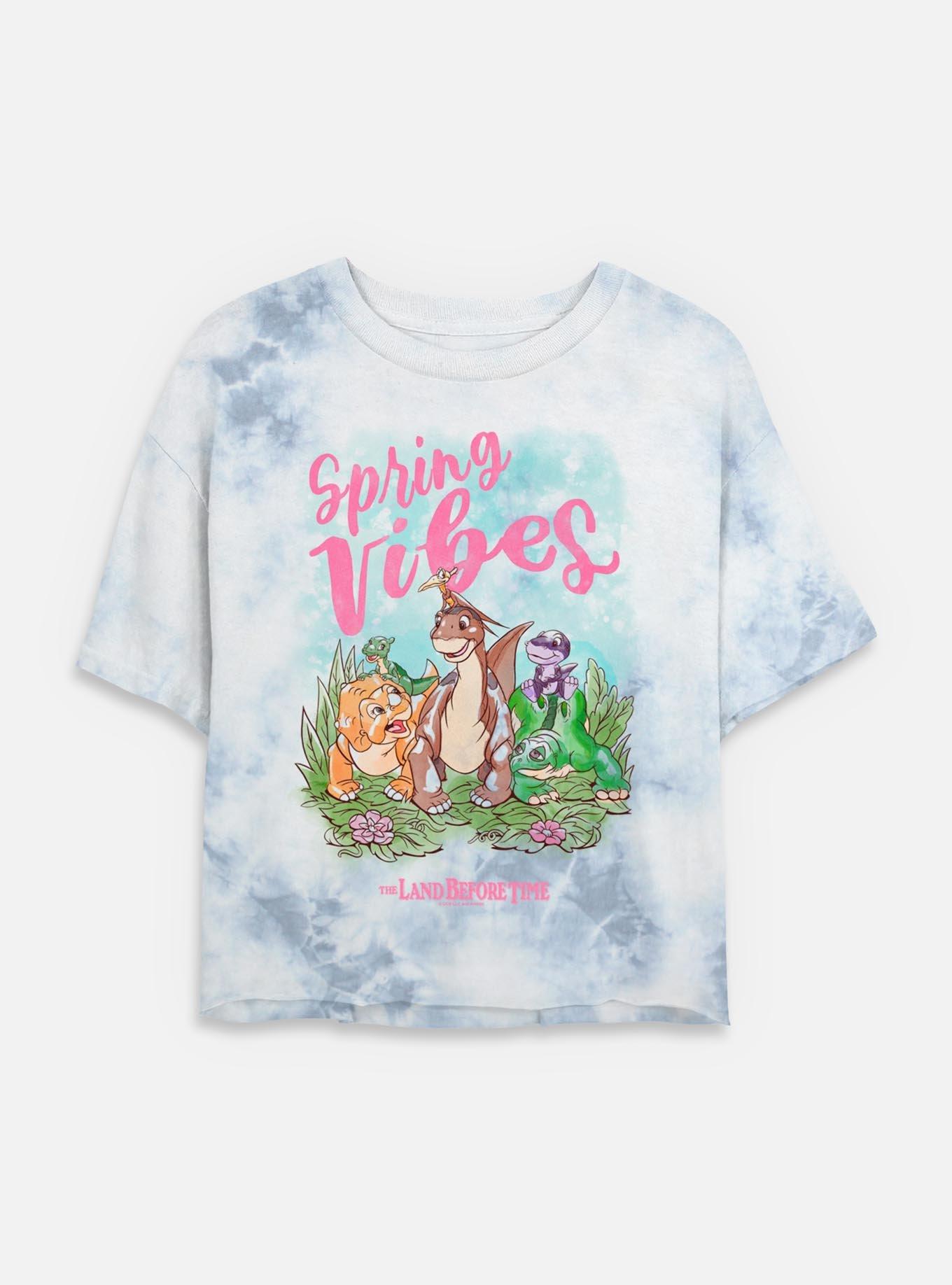The Land Before Time Sunset Silhouette Girls T-Shirt Plus Size Spring Vibes Dinos Tie Dye Crop Womens T-Shirt, , hi-res