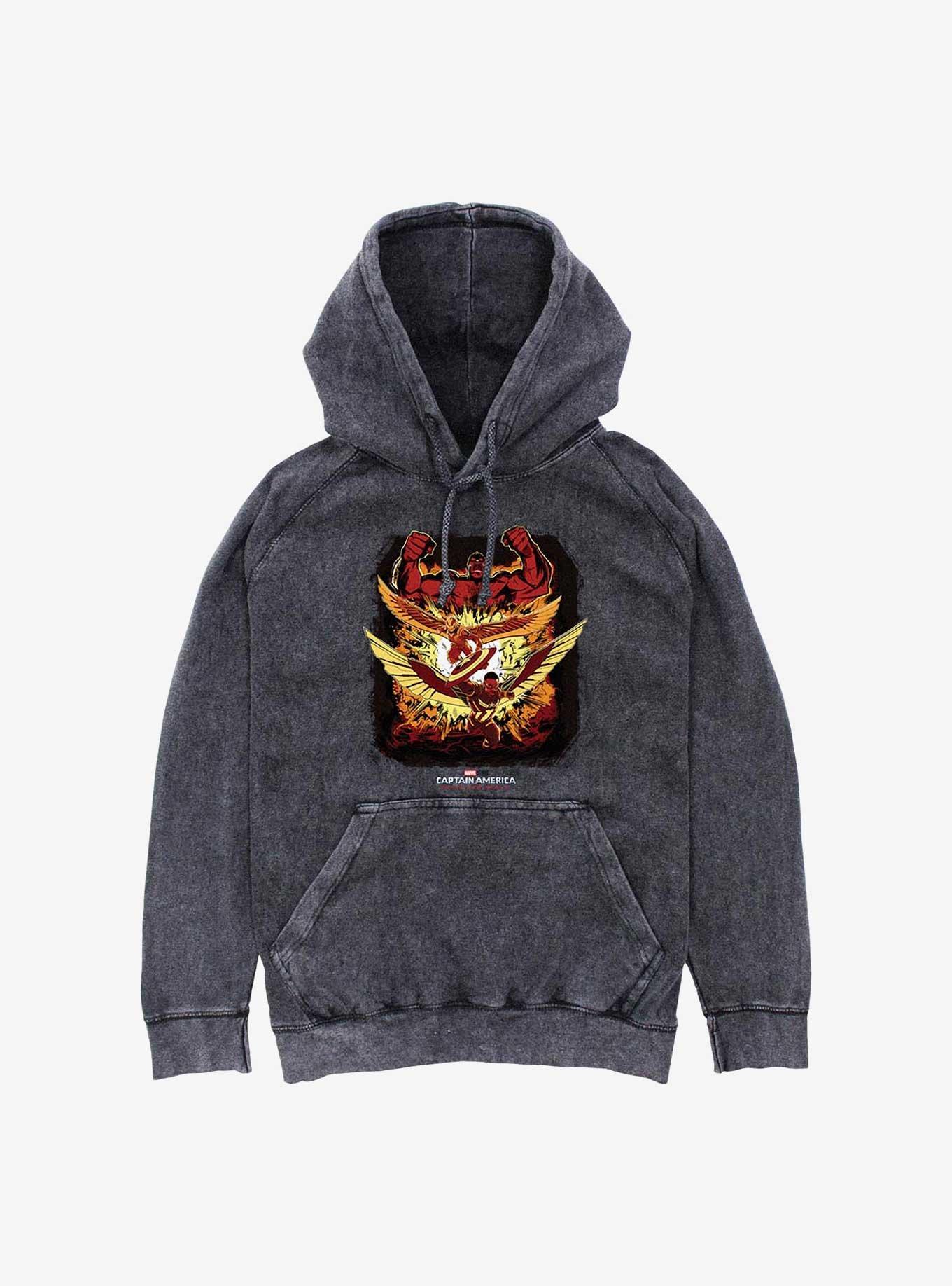 Captain America: Brave New World Red Hulk And Falcon Mineral Wash Hoodie, , hi-res