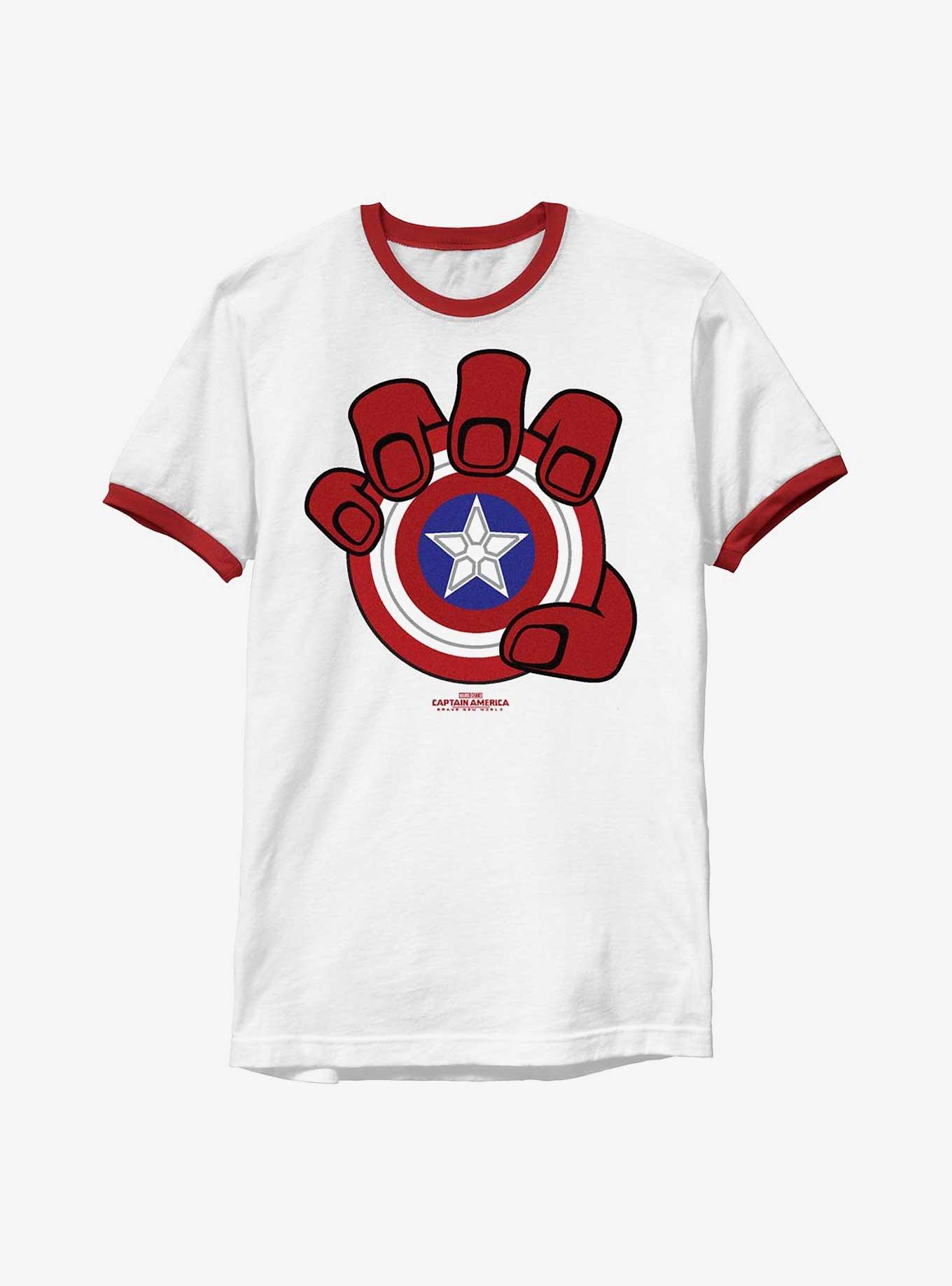 Captain America: Brave New World Red Hulk Hand And Shield Ringer T-Shirt, , hi-res