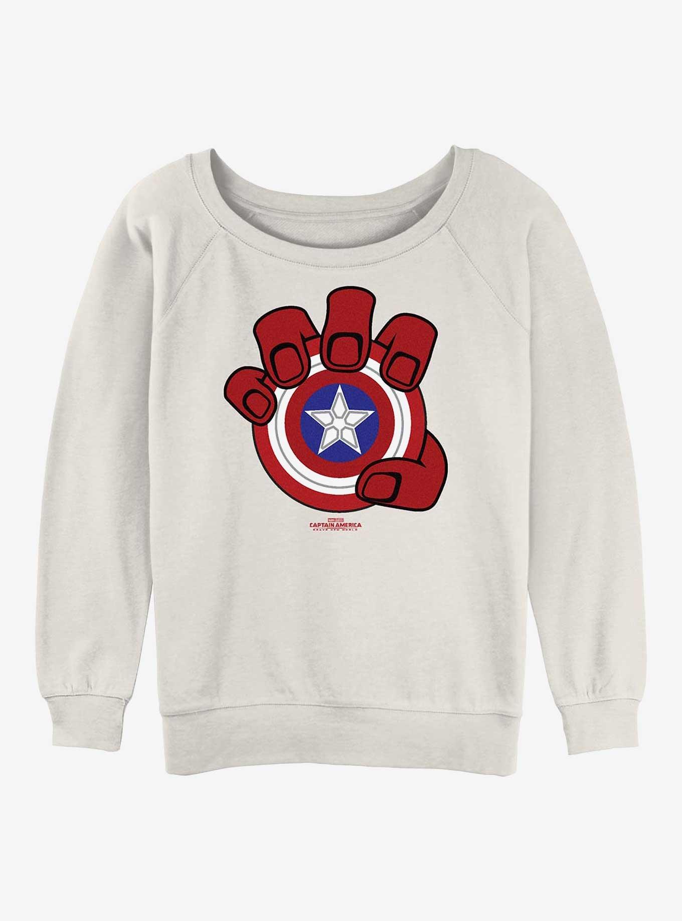 Captain America: Brave New World Red Hulk Hand And Shield Girls Slouchy Sweatshirt, , hi-res