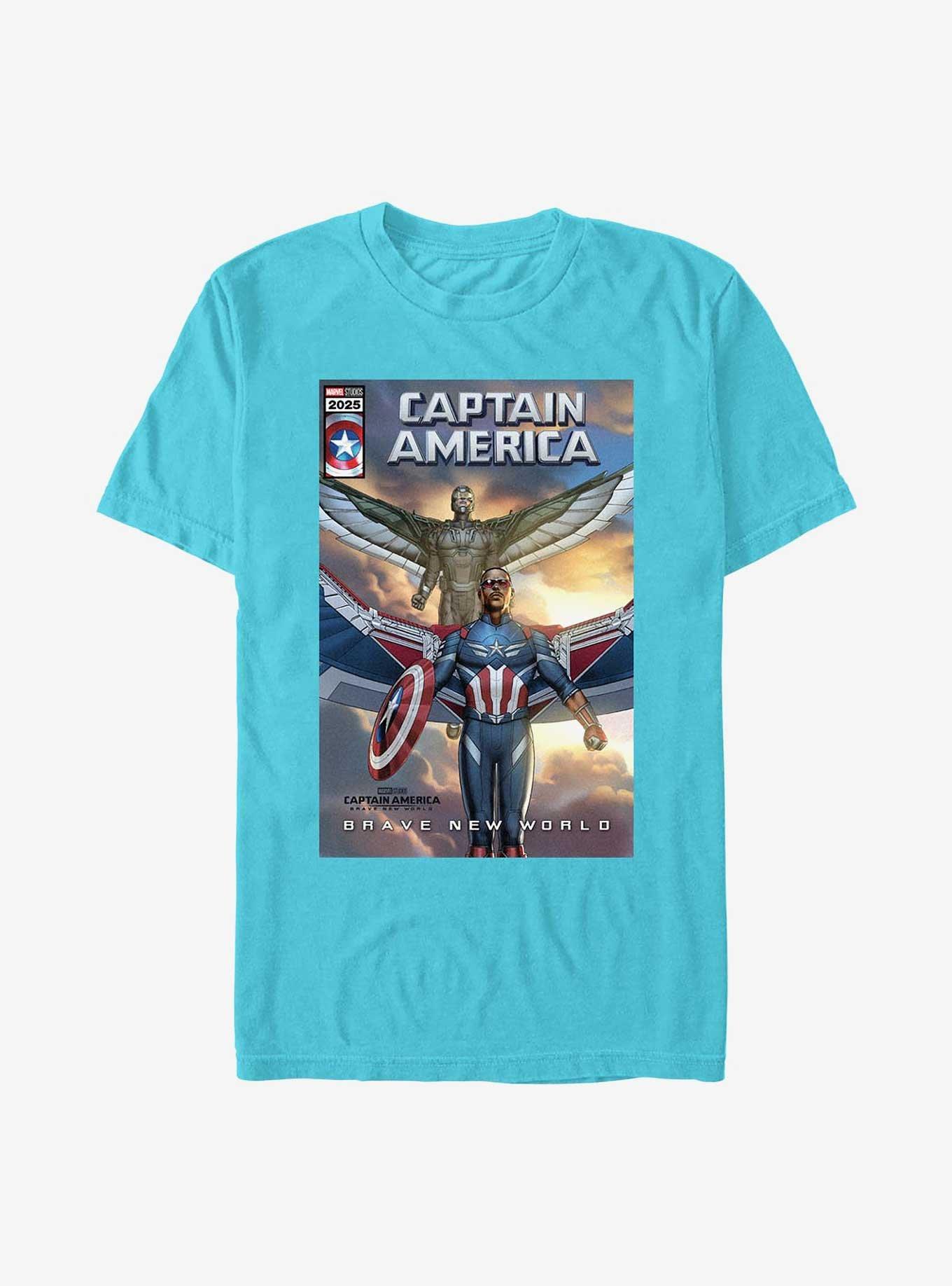 COMFORTCOLORS Captain America: Brave New World New Falcon Team Up Comic Cover Garment Dye T-Shirt