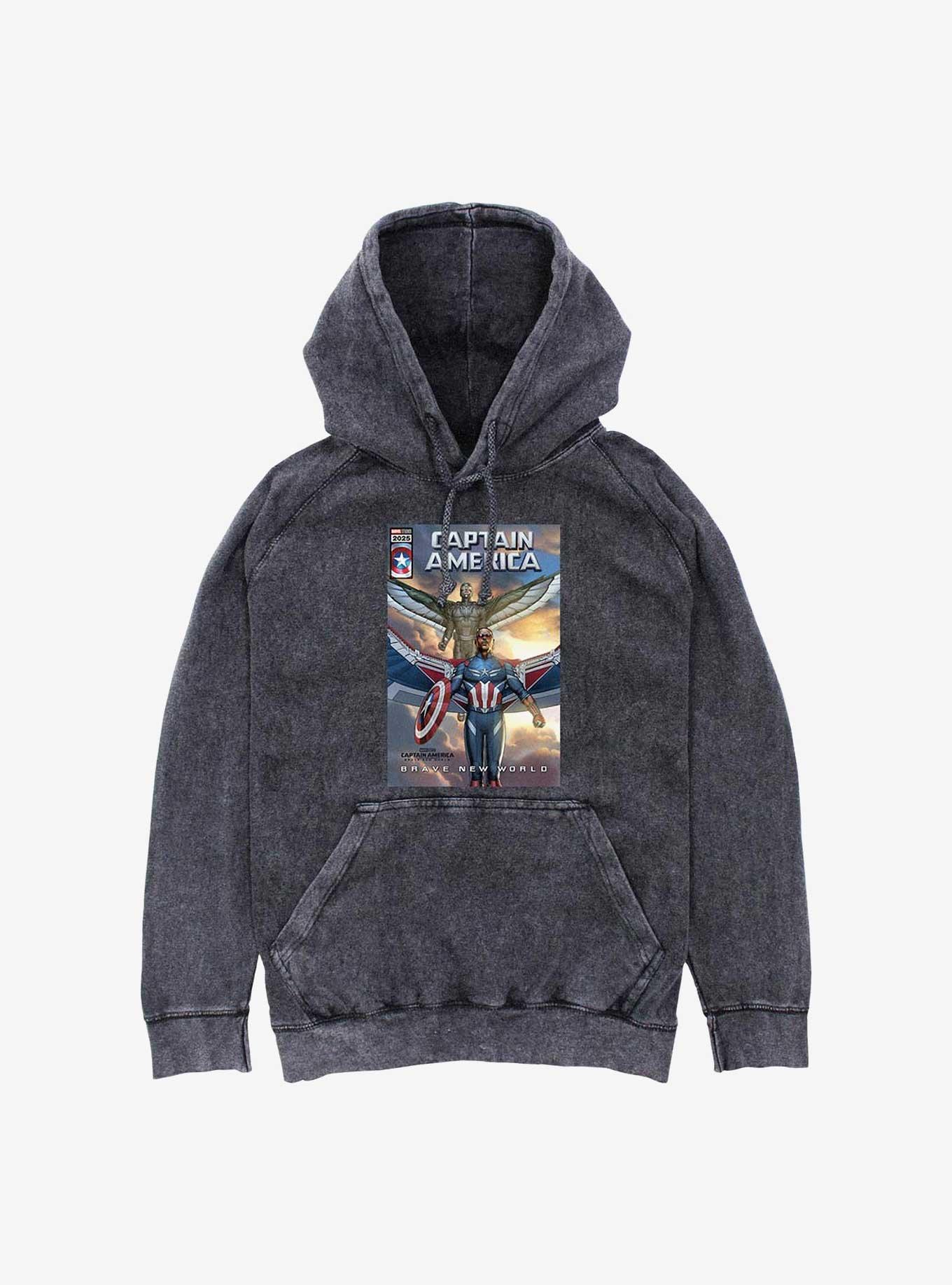 Captain America: Brave New World New Falcon Team Up Comic Cover Mineral Wash Hoodie, , hi-res