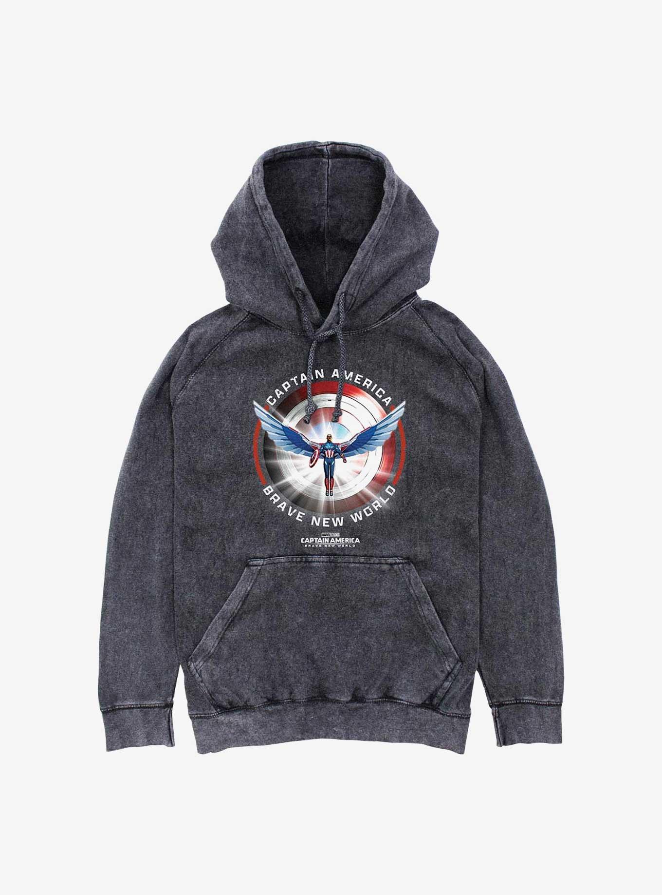 Captain America: Brave New World Captain America Shield Mineral Wash Hoodie, , hi-res