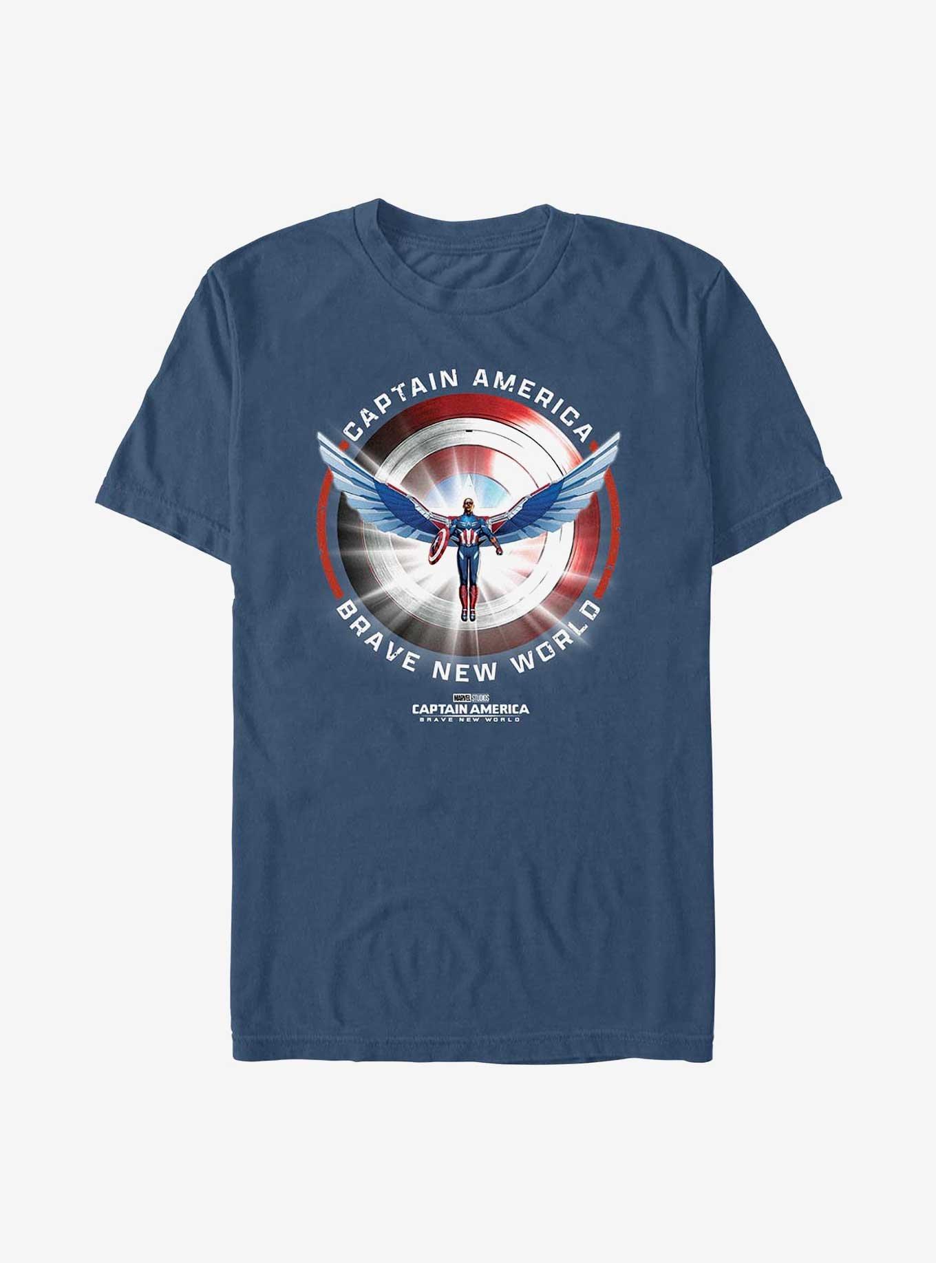 COMFORTCOLORS Captain America: Brave New World Captain America Shield Garment Dye T-Shirt
