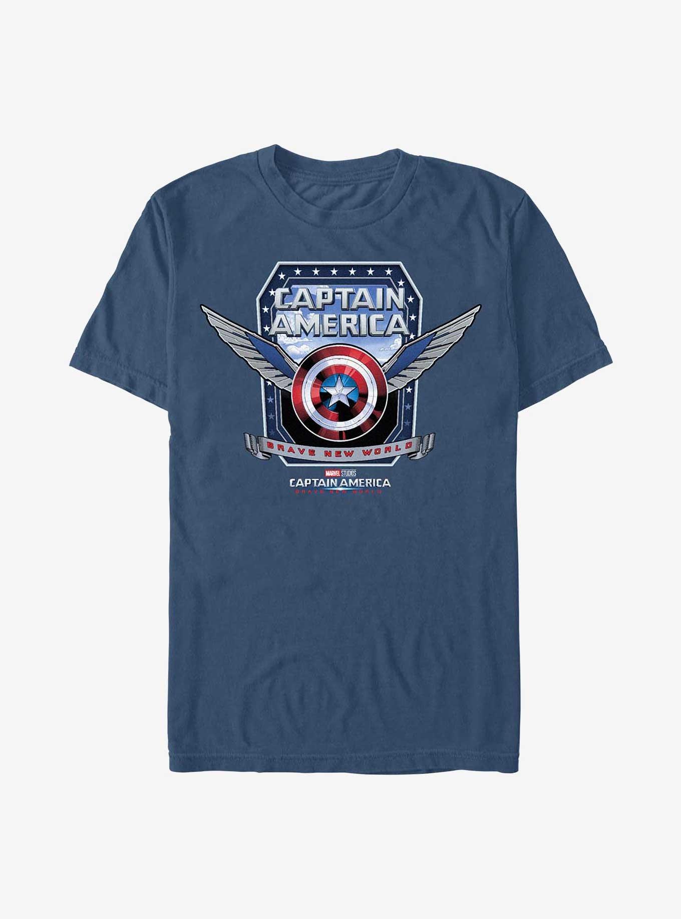COMFORTCOLORS Captain America: Brave New World Captain America Shield Wings Garment Dye T-Shirt
