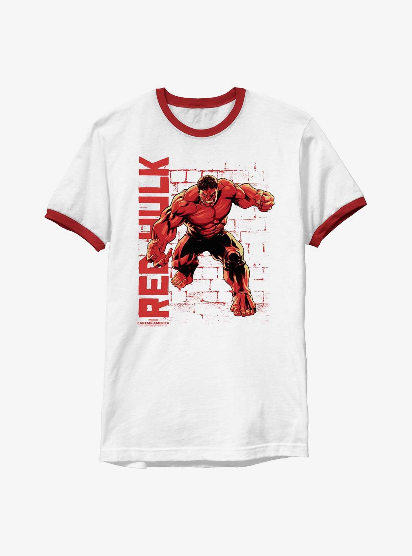Captain America: Brave New World Stone Wall Hulk Ringer T-Shirt, WHTRED, hi-res