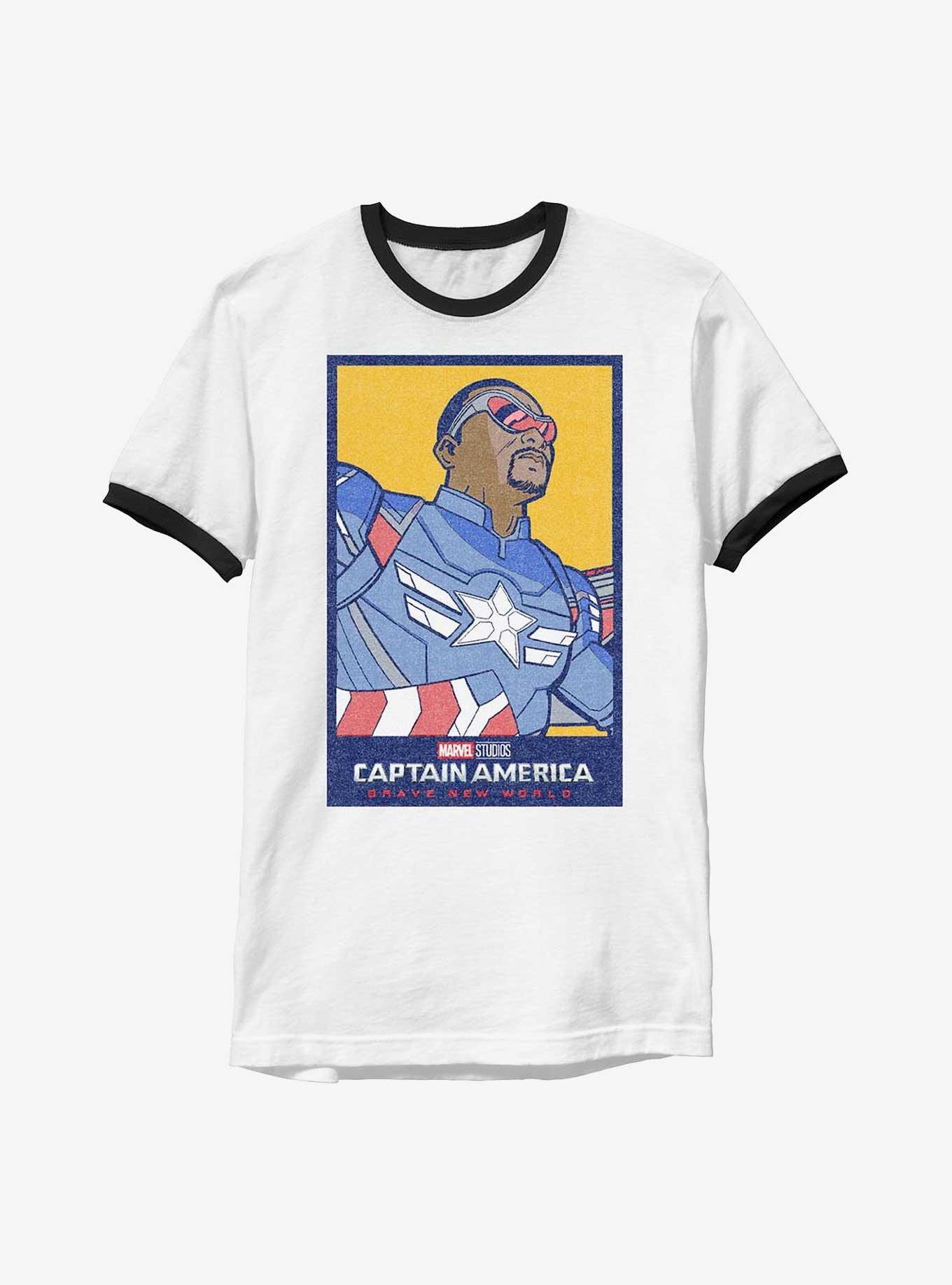 Captain America: Brave New World America Portrait Ringer T-Shirt, WHTBLK, hi-res