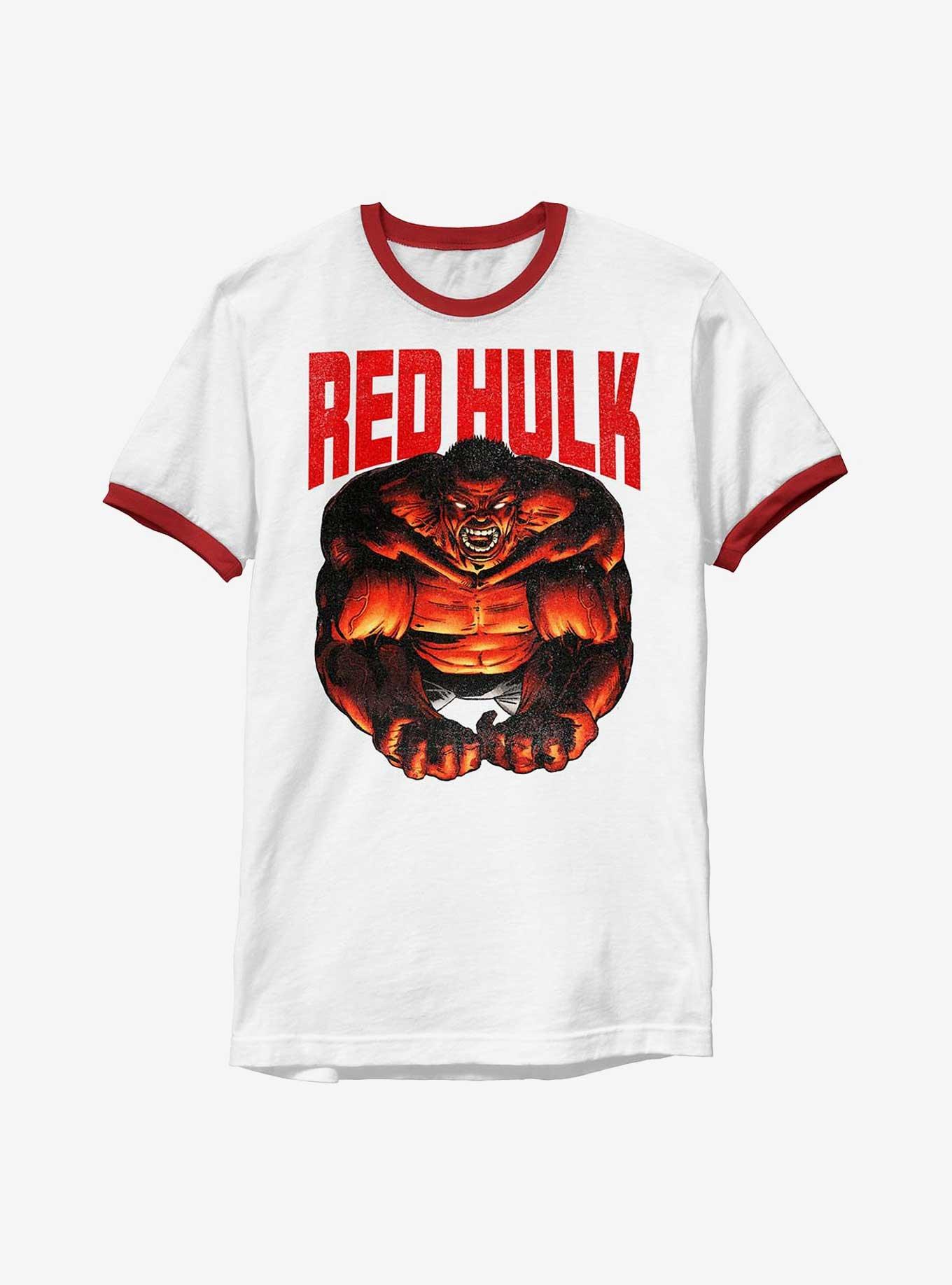 Marvel Red Hulk Ringer T-Shirt, WHTRED, hi-res