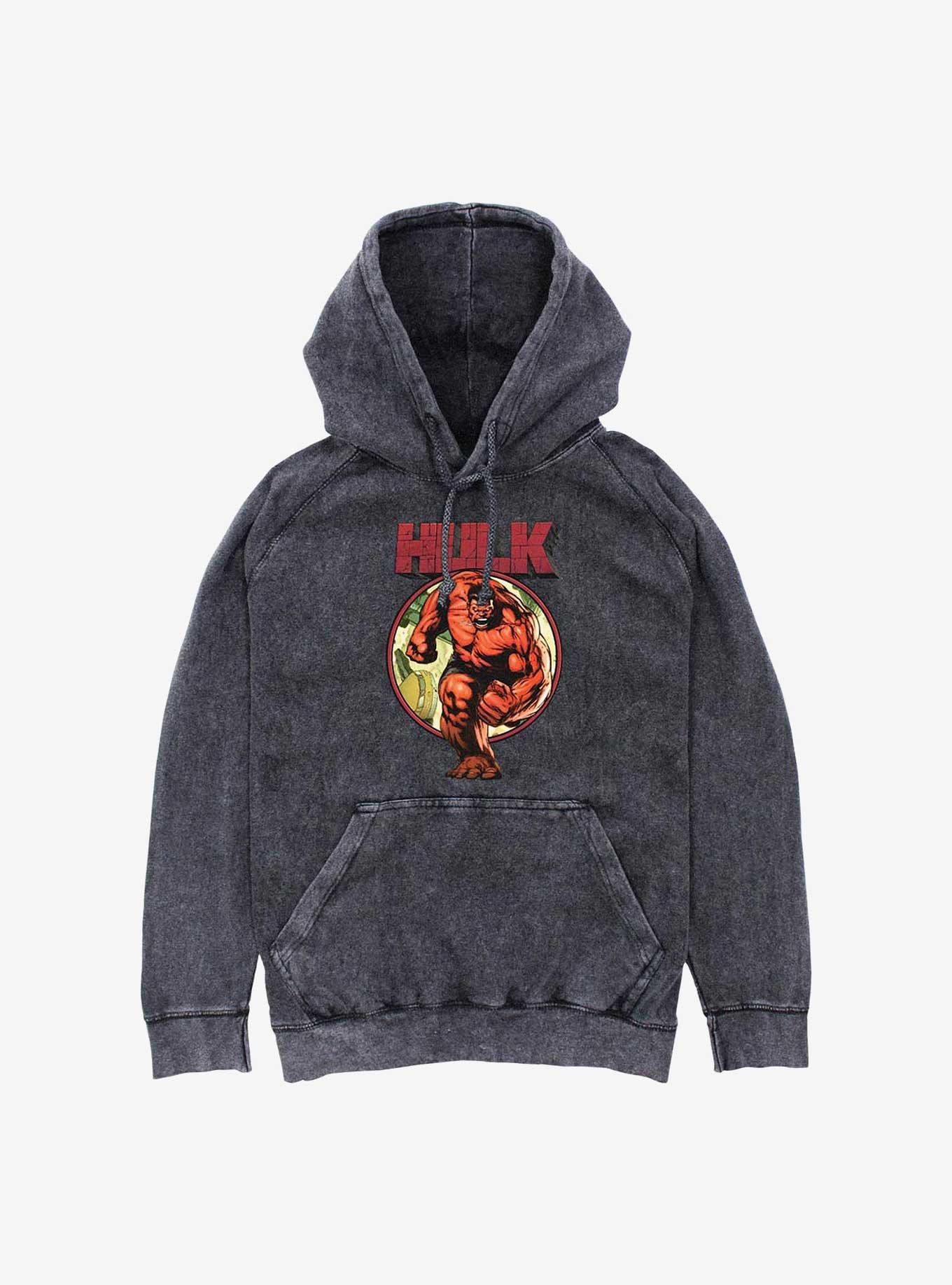 Marvel Red Hulk Run Mineral Wash Hoodie, , hi-res