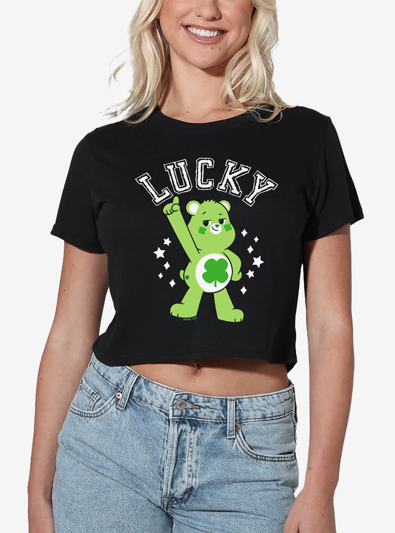 Care Bears Good Luck Bear Lucky Girls Crop Top Black, , hi-res
