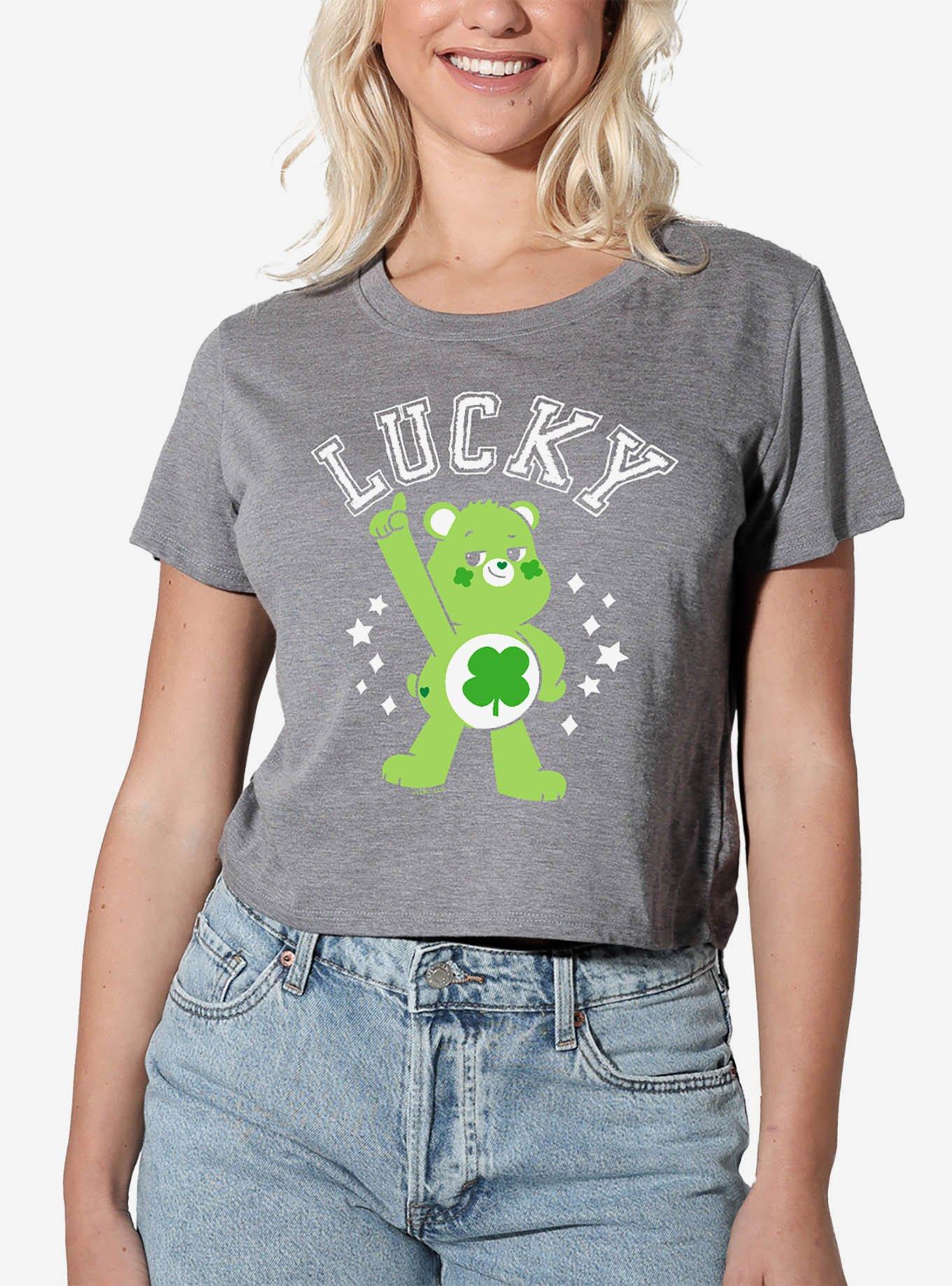 Care Bears Good Luck Bear Lucky Girls Crop Top Grey, , hi-res