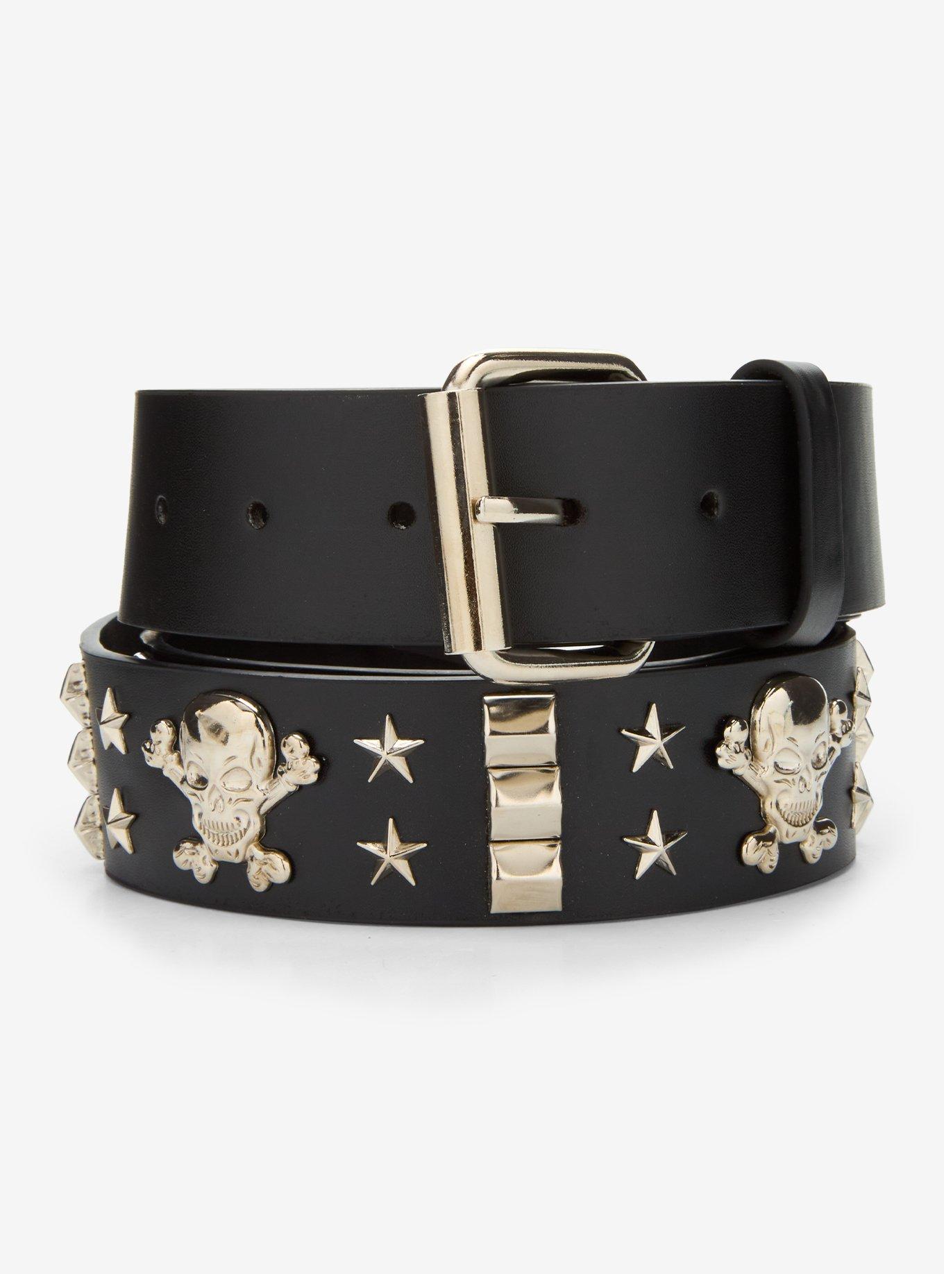 Skulls & Crossbones Star Stud Belt, , hi-res