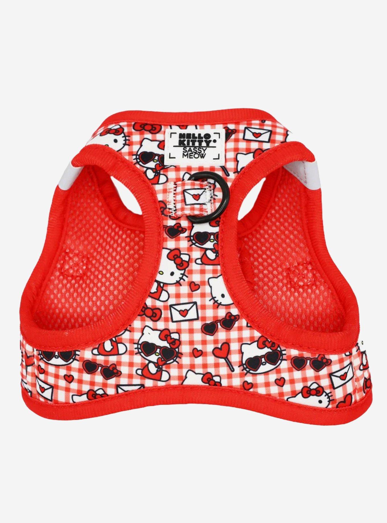 Sassy Meow Sanrio Hello Kitty Gingham Extra Small Cat Harness, , hi-res