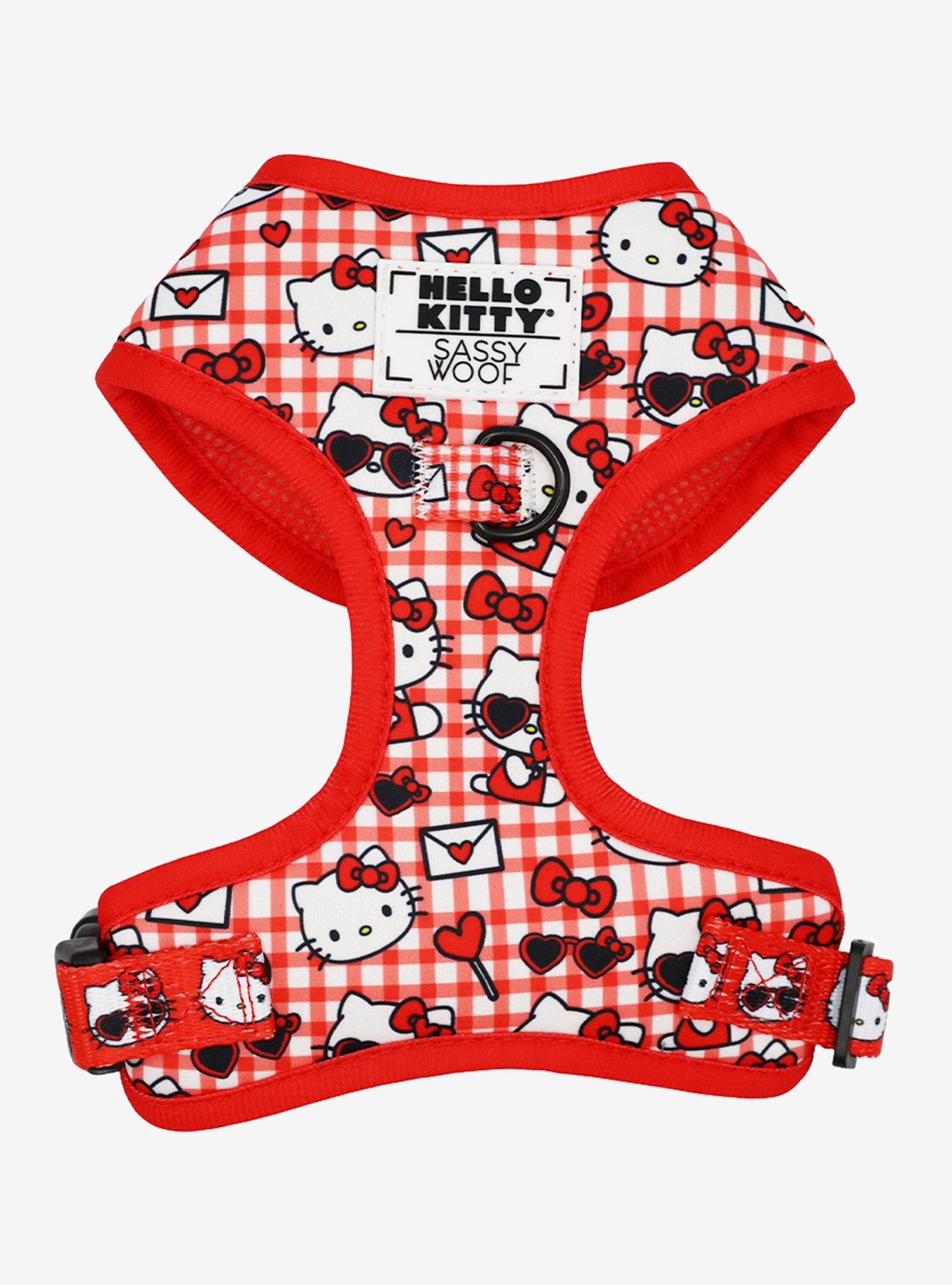 Sassy Woof Sanrio Hello Kitty Gingham Medium Dog Harness