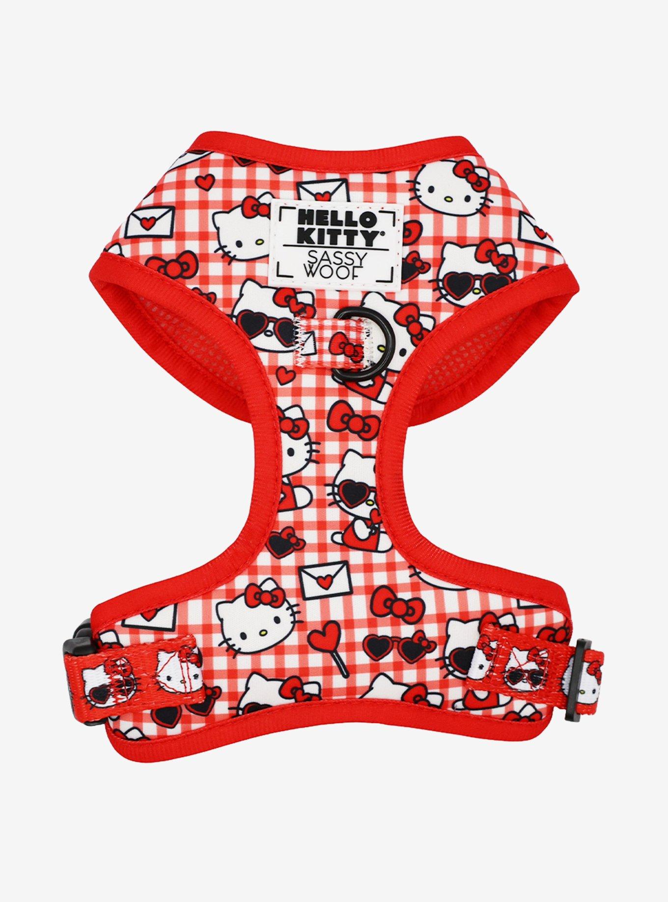 Sassy Woof Sanrio Hello Kitty Gingham Large Dog Harness, , hi-res