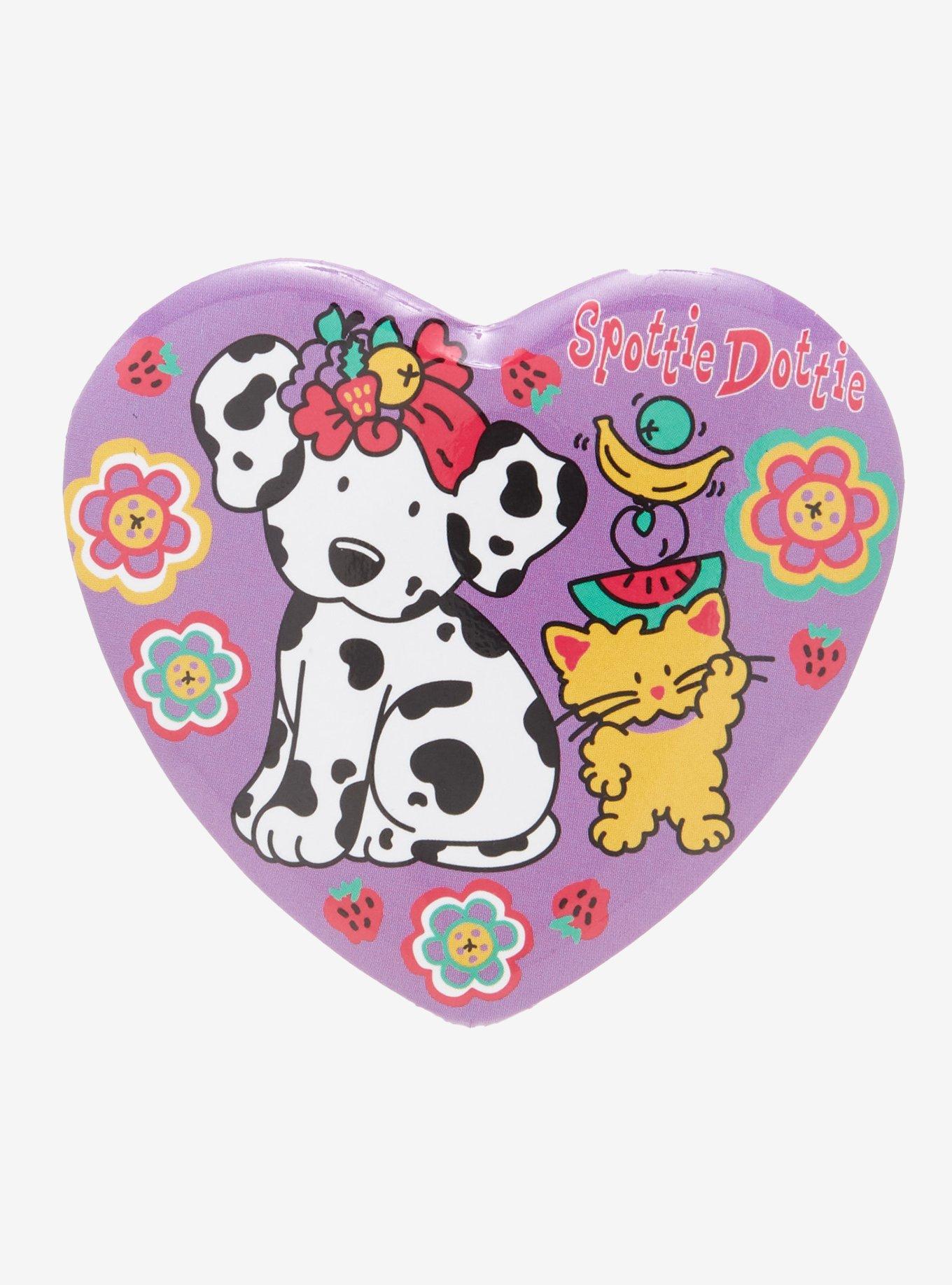Spottie Dottie Heart Button Pin