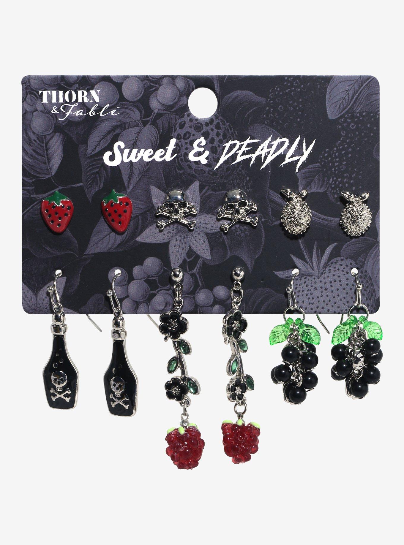 Thorn & Fable Poison Berry Earring Set, , hi-res