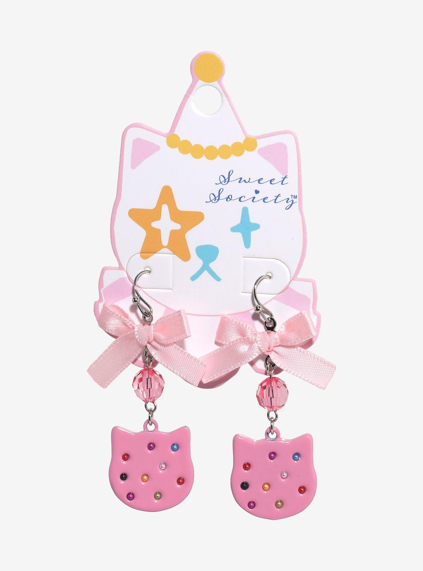 Sweet Society Cat Cookie Earrings, , hi-res