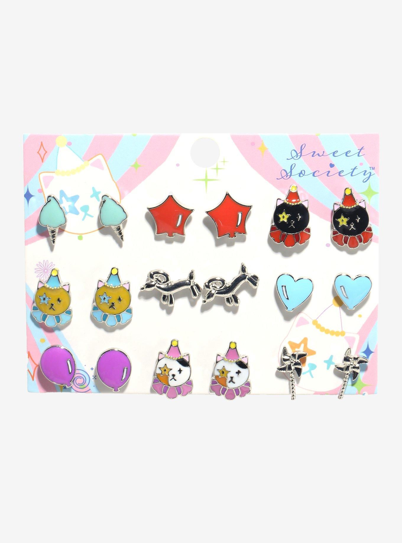 Sweet Society Cat Circus Stud Earring Set, , hi-res