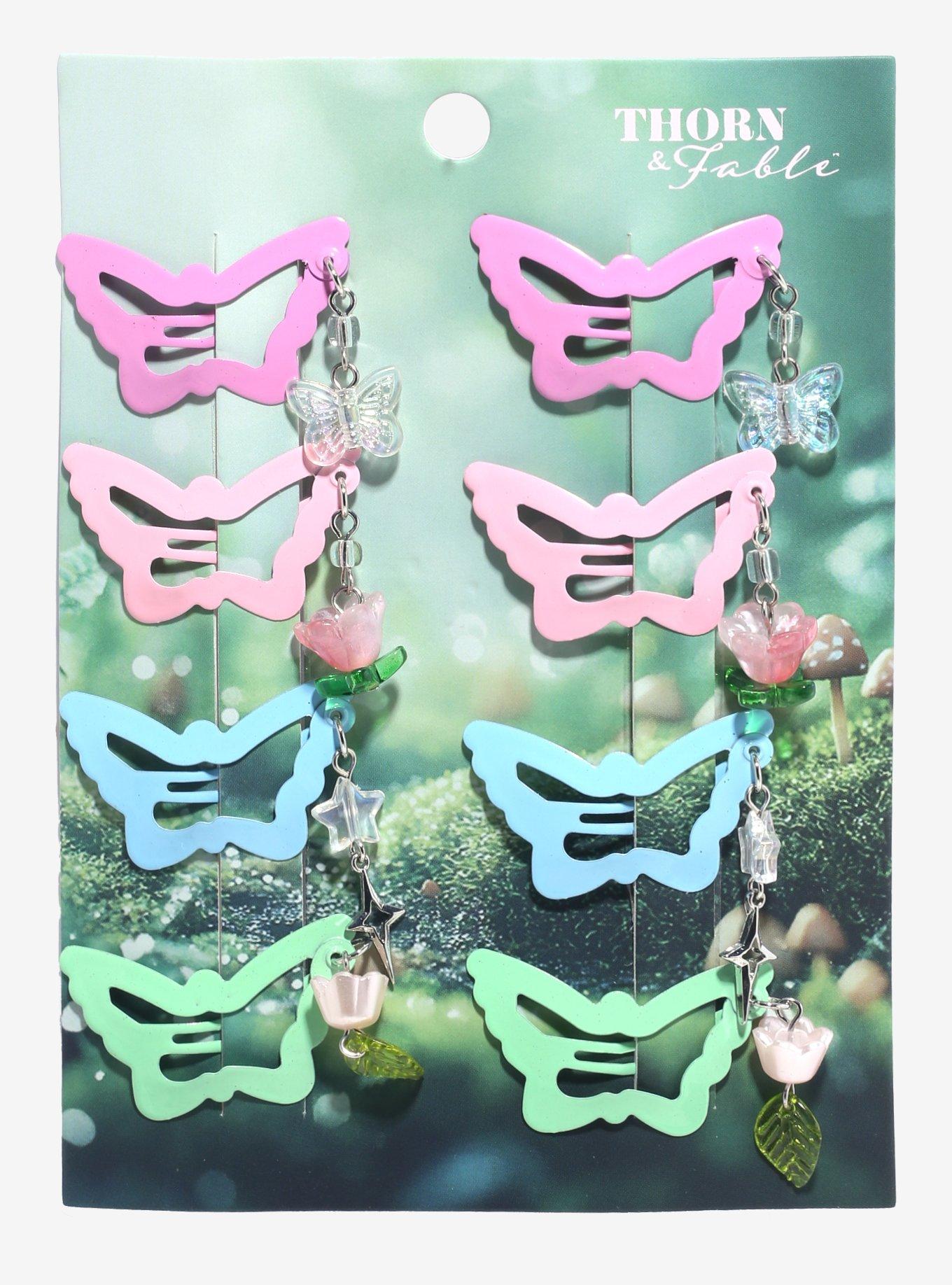 Thorn & Fable Butterfly Charm Hair Clip Set, , hi-res