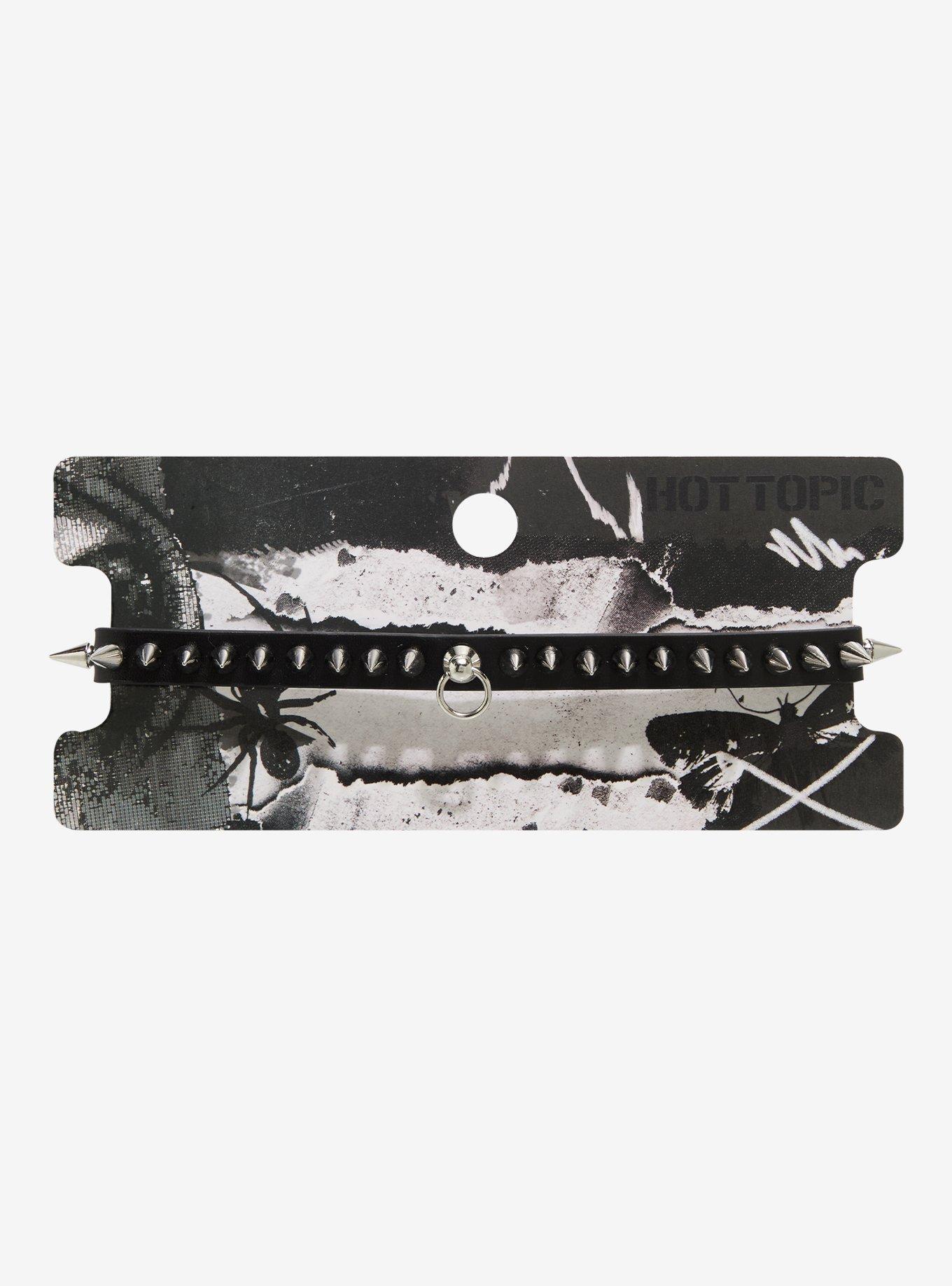 Mini Spike O-Ring Faux Leather Choker, , hi-res