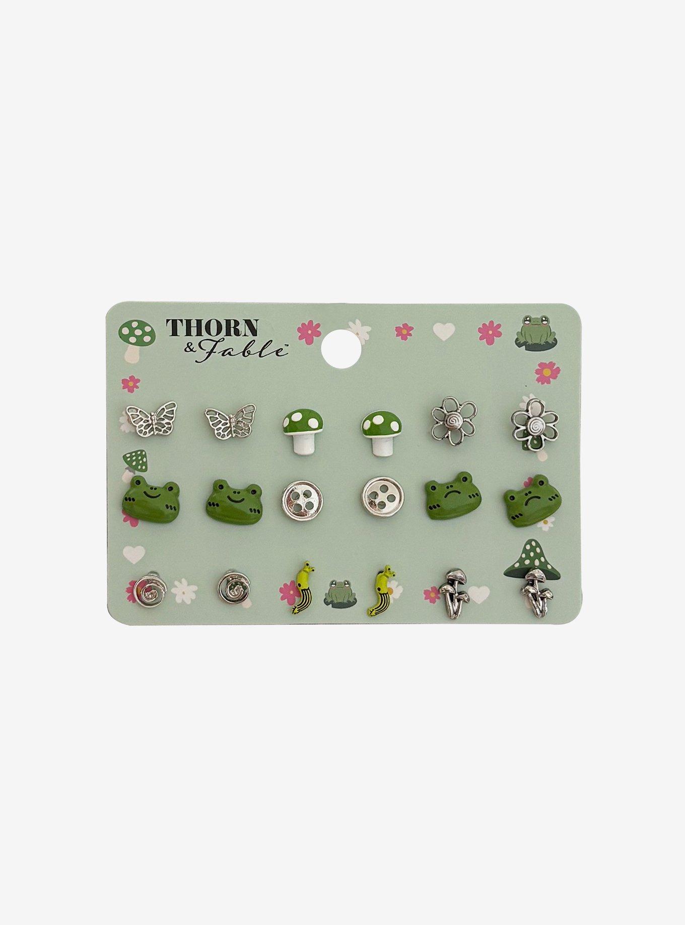 Thorn & Fable Cozy Frog Stud Earring Set, , hi-res
