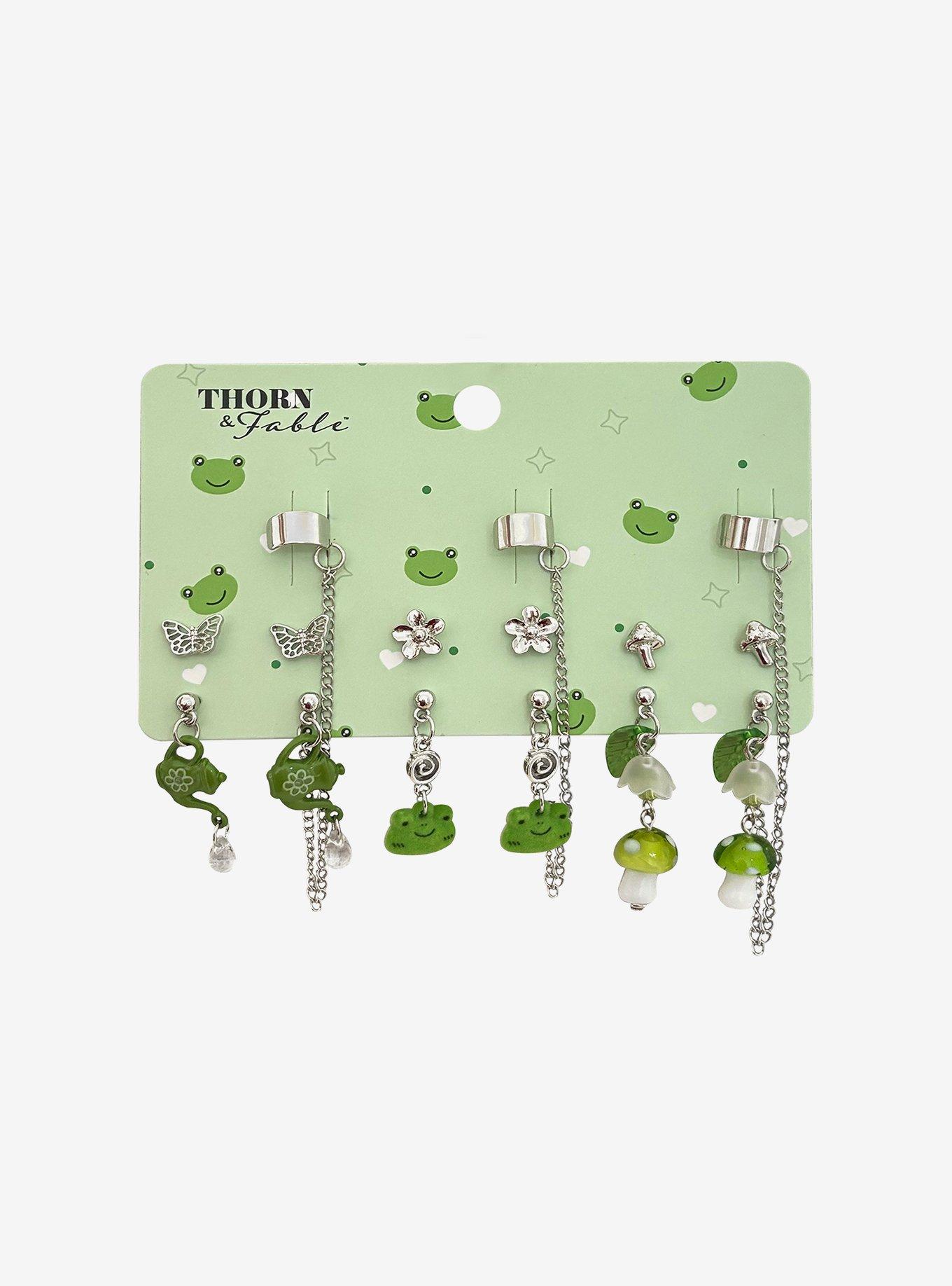 Thorn & Fable Frog & Teapot Stud & Cuff Earring, , hi-res