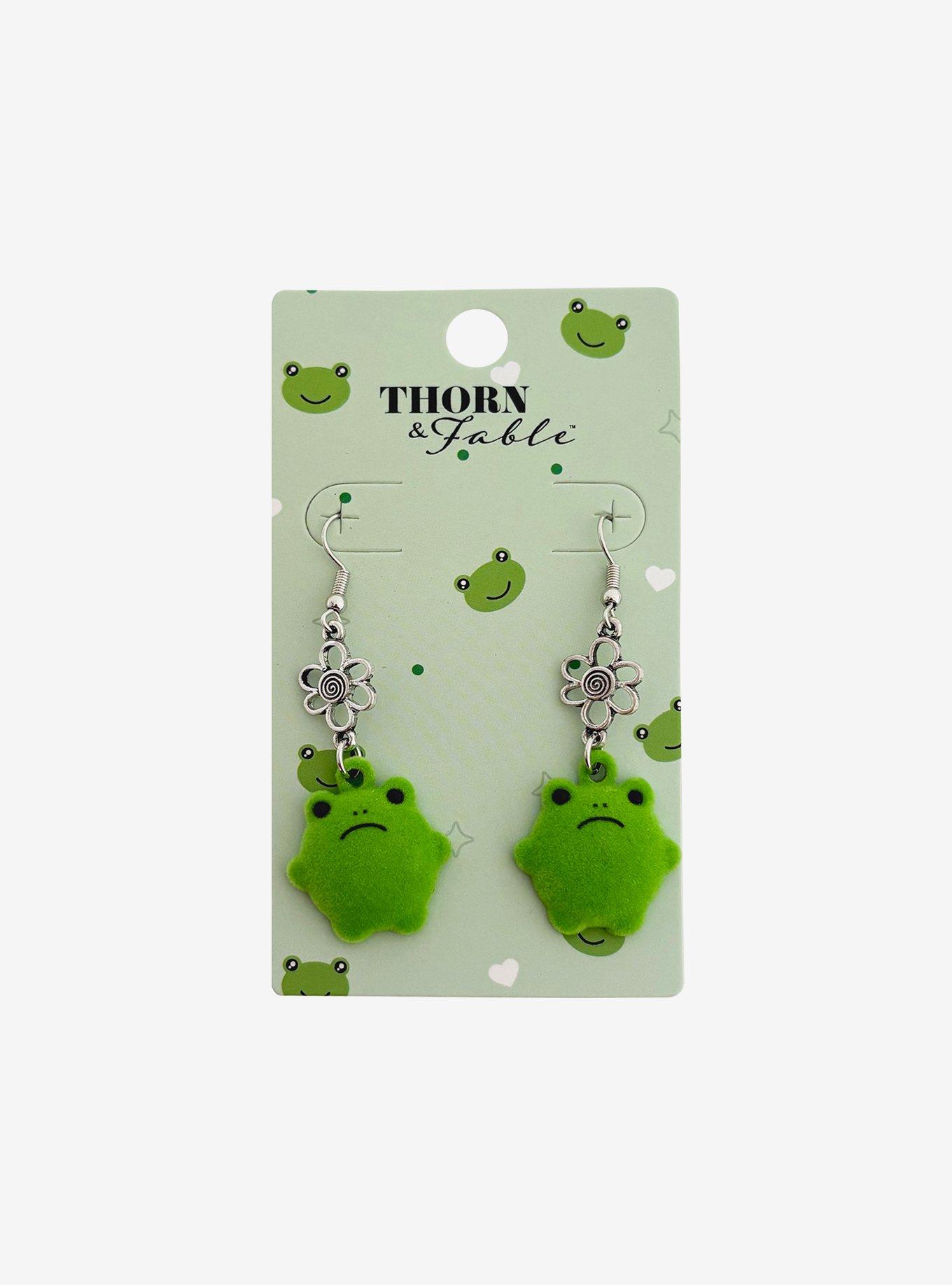 Thorn & Fable Sad Frog Drop Earrings, , hi-res