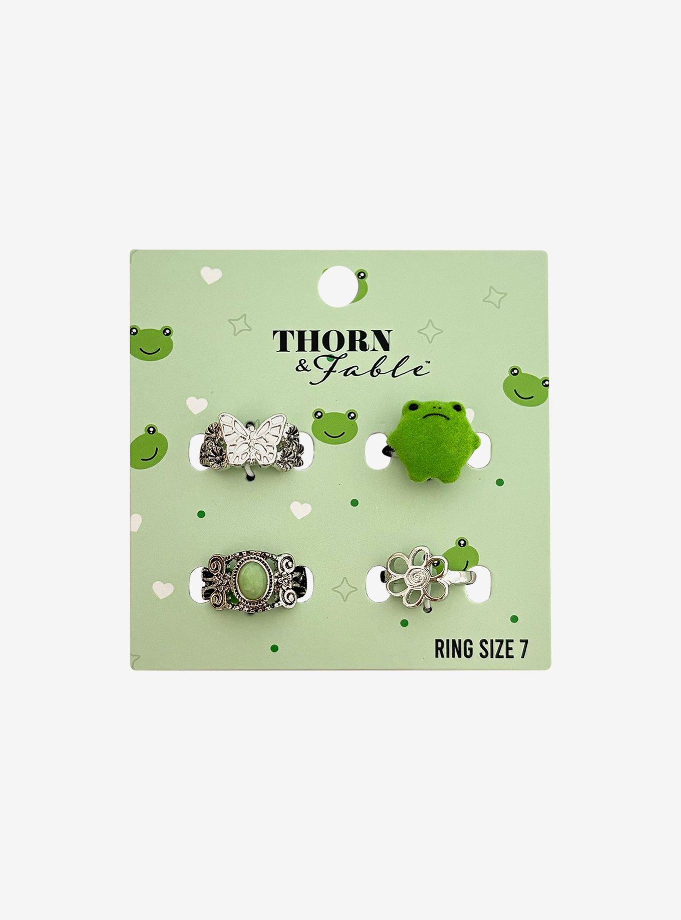 Thorn & Fable Frog Flower Ring Set, , hi-res