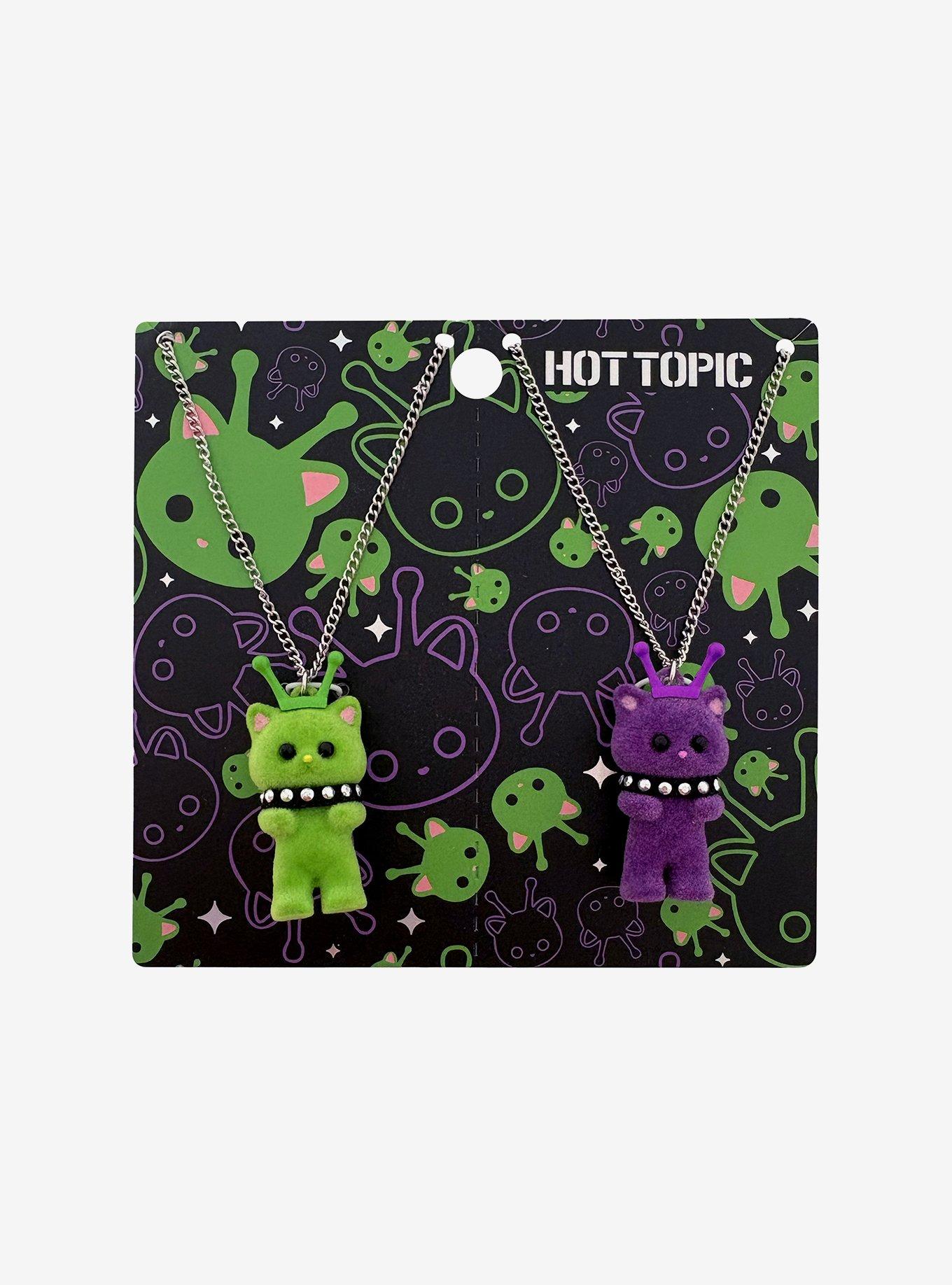 Alien Cat Fuzzy Best Friend Necklace Set | Hot Topic
