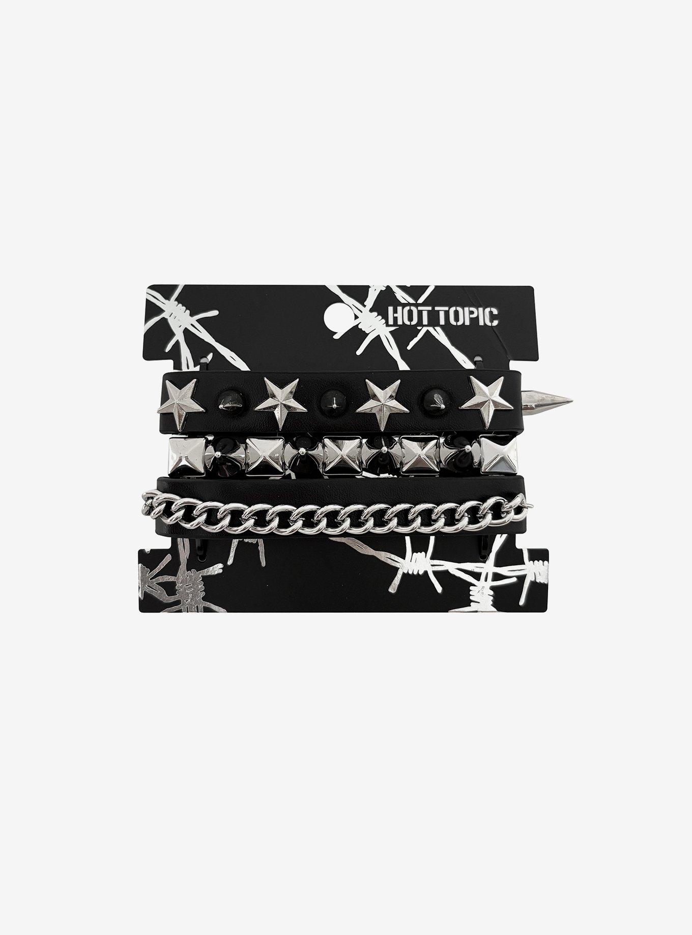 Spike Stud Chain Bracelet Set, , hi-res