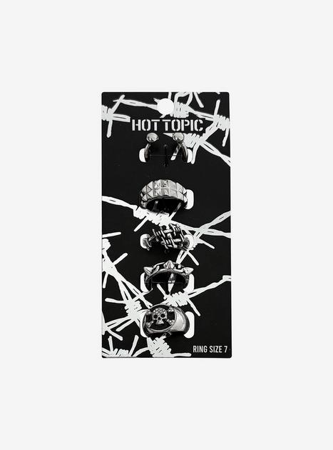 Barbed Wire & Stud Ring Set | Hot Topic