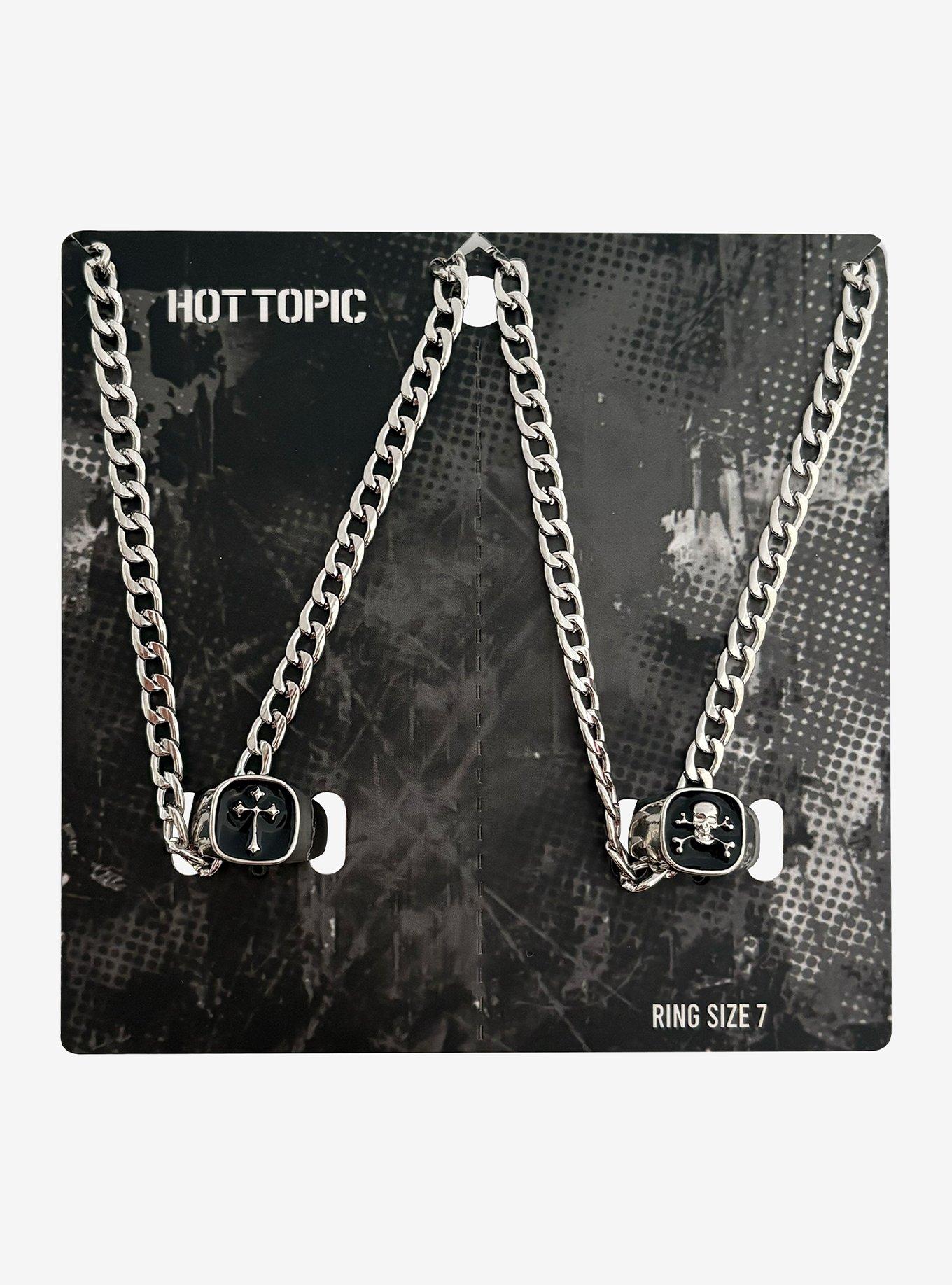 Punk Signet Ring Best Friend Necklace Set, , hi-res