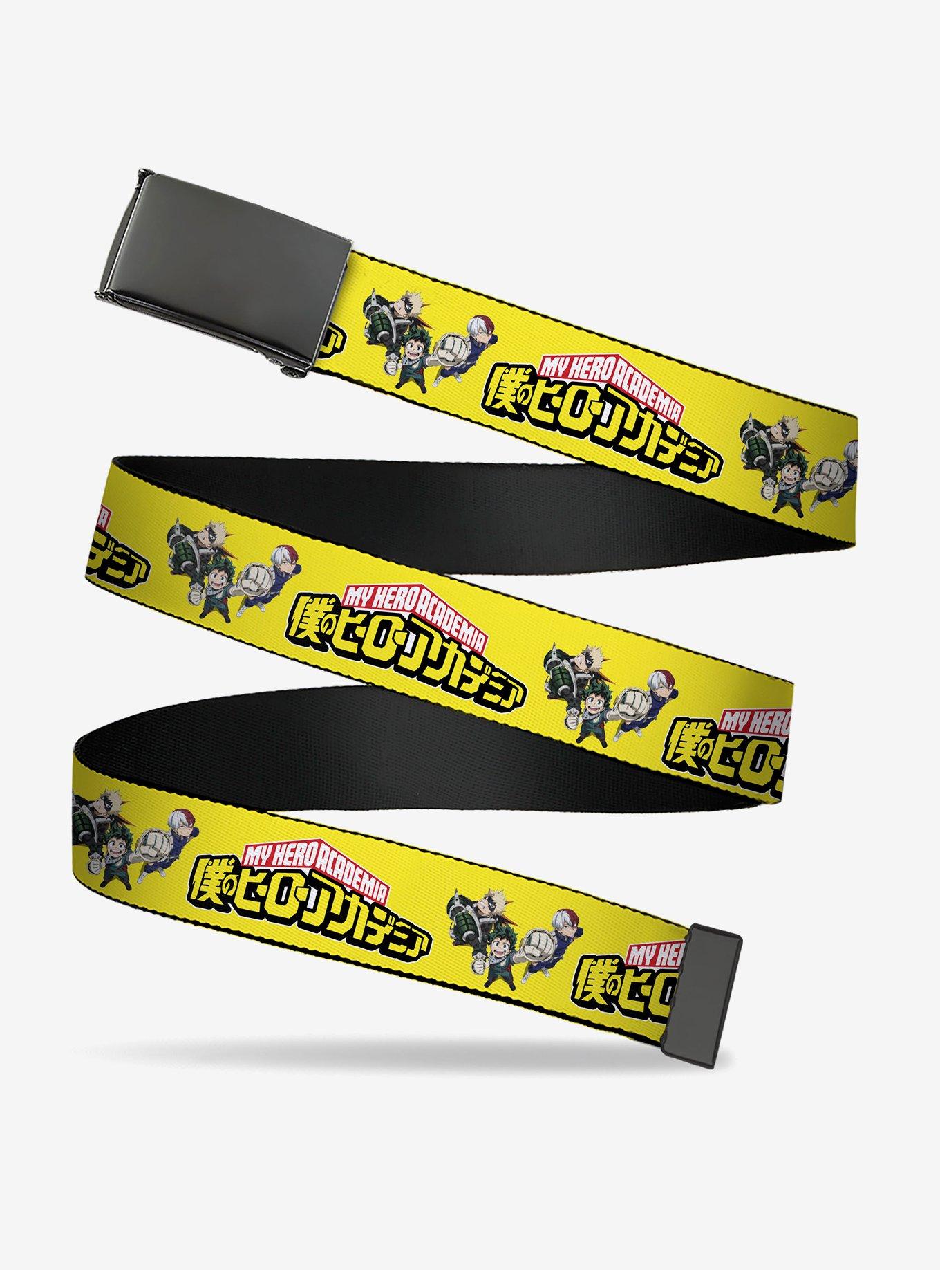 My Hero Academia Character Trio Pose & Title Logo Yellow Flip Web Belt, , hi-res