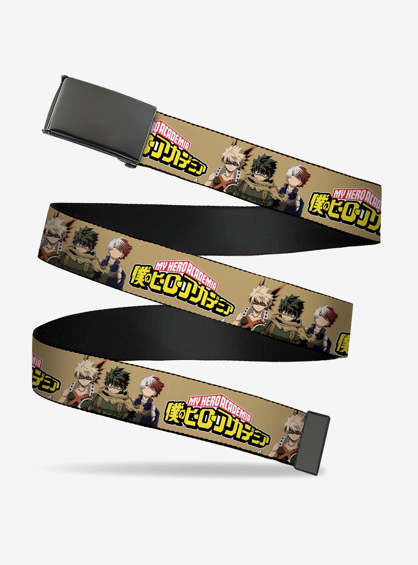 My Hero Academia Character Trio Pose & Title Logo Tan Flip Web Belt, , hi-res