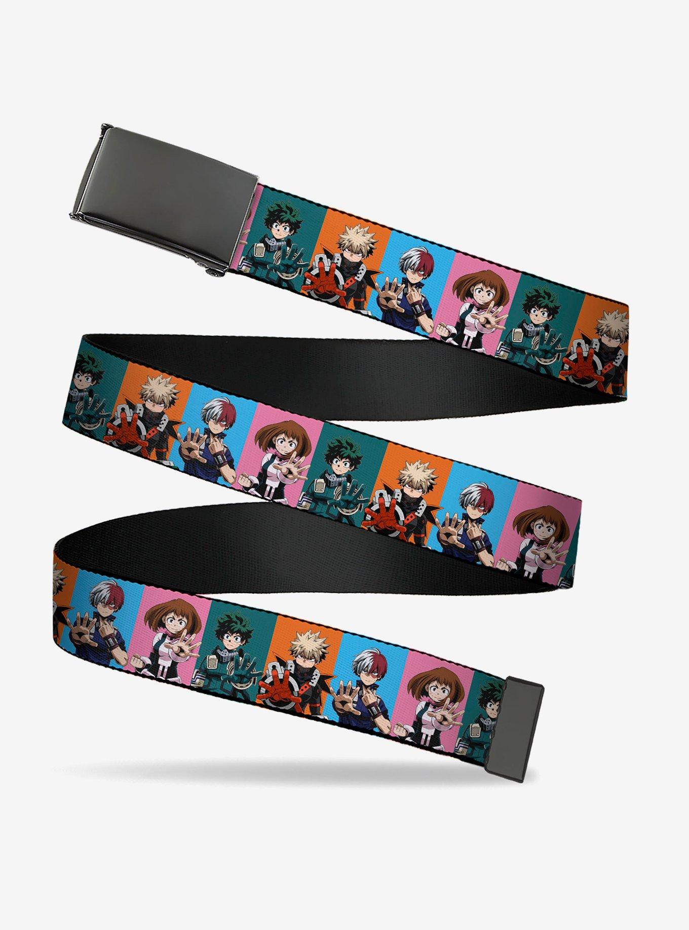 My Hero Academia Character Hand Up Pose Blocks Multi Color Flip Web Belt, , hi-res