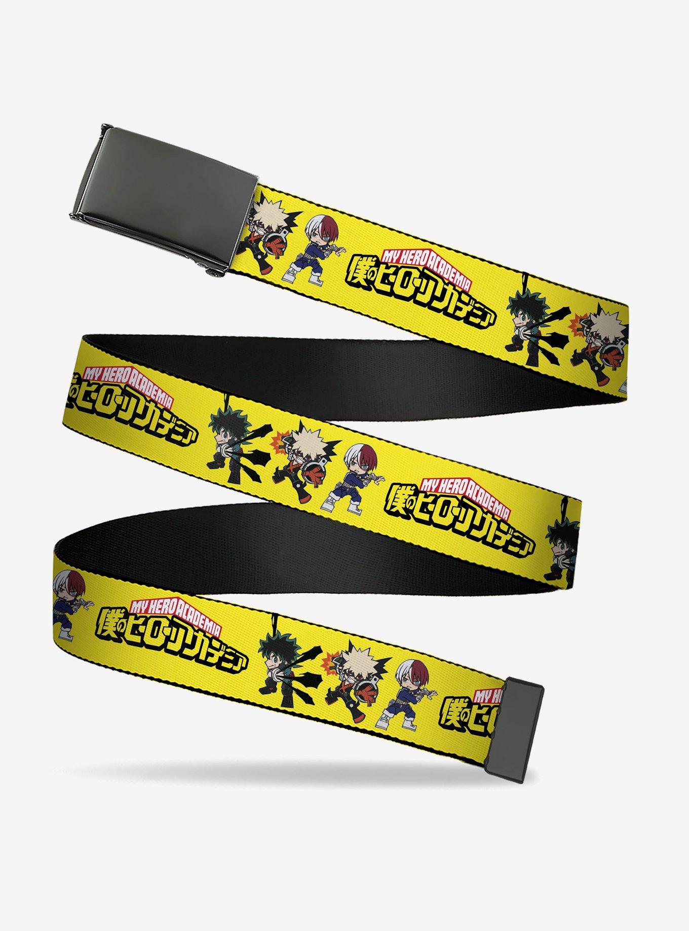 My Hero Academia Chibi Trio Action Poses & Logo Yellow Flip Web Belt, , hi-res