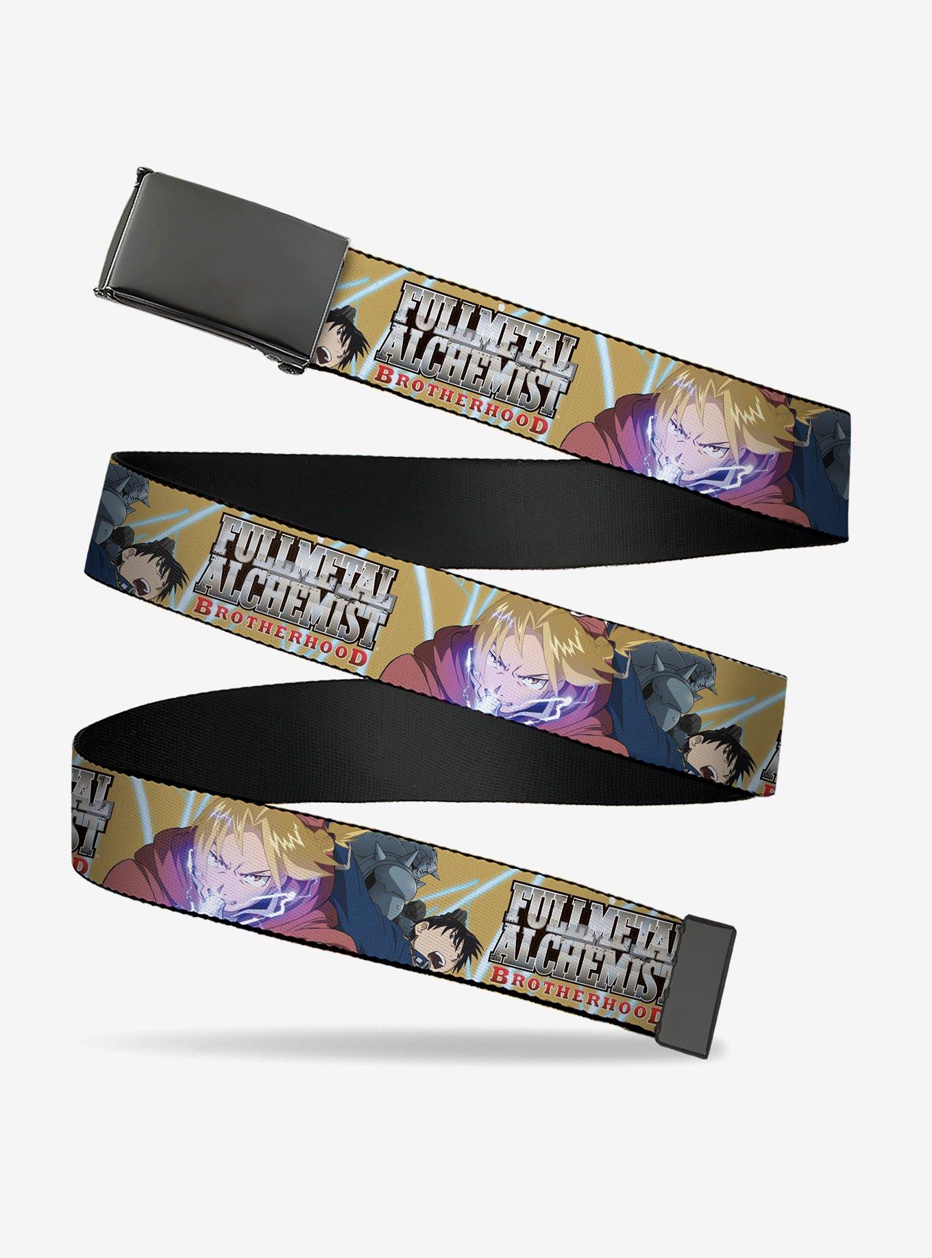 Fullmetal Alchemist: Brotherhood Elrics & Roy Mustang Yellow Flip Web Belt, , hi-res